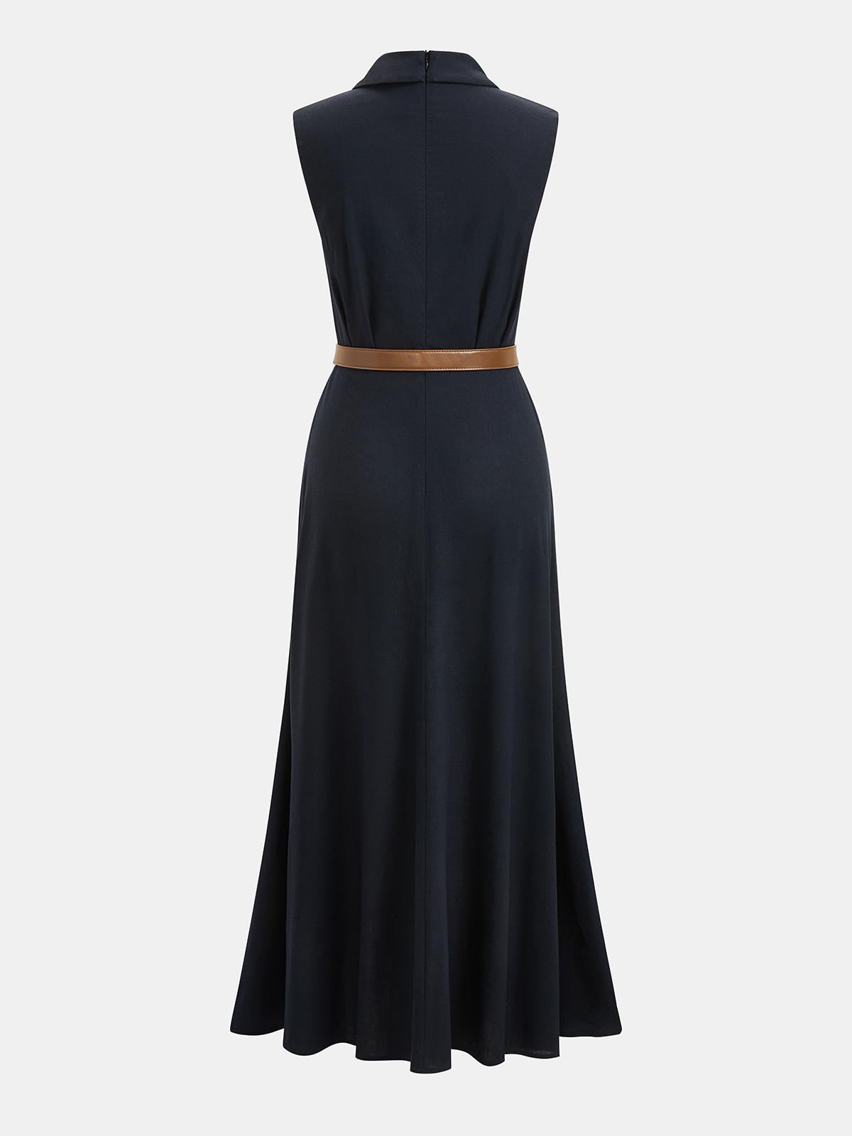 Belted Sleeveless Wrap Maxi Dress for Women Elegant Flowy