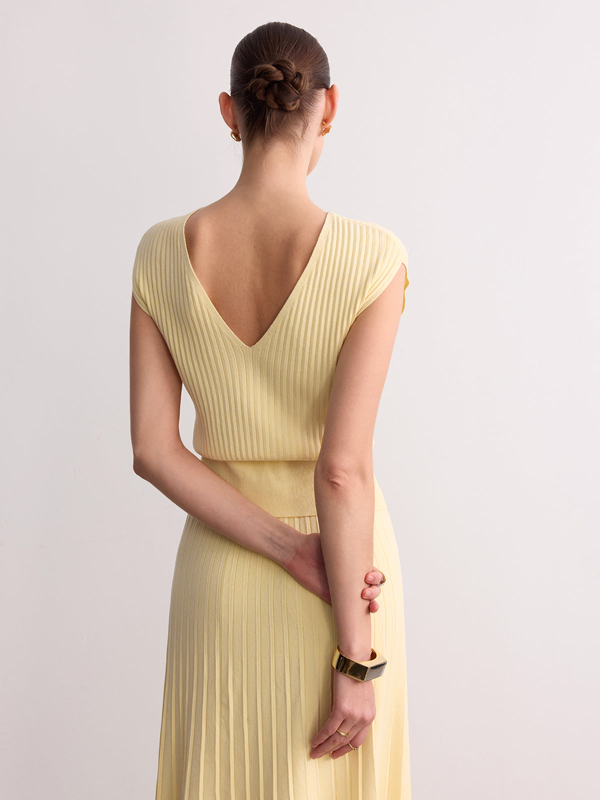 Cap Sleeve Ribbed Knit Top for Women Casual Wear