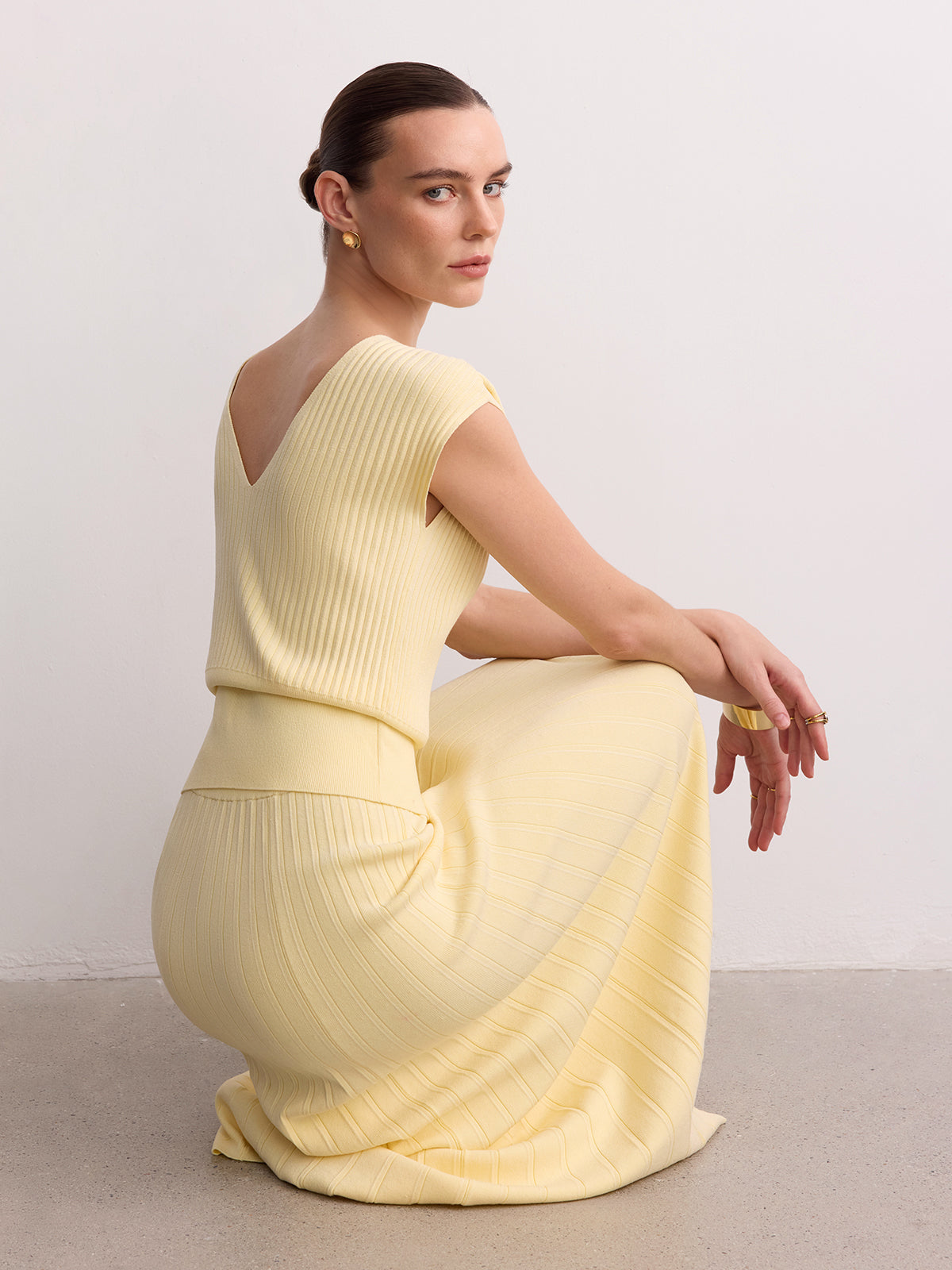 Cap Sleeve Ribbed Knit Top for Women Casual Wear