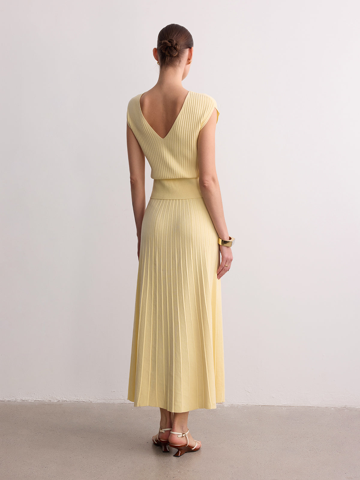 Ribbed Knit Maxi Skirt Comfortable Stretch Fit Long Length