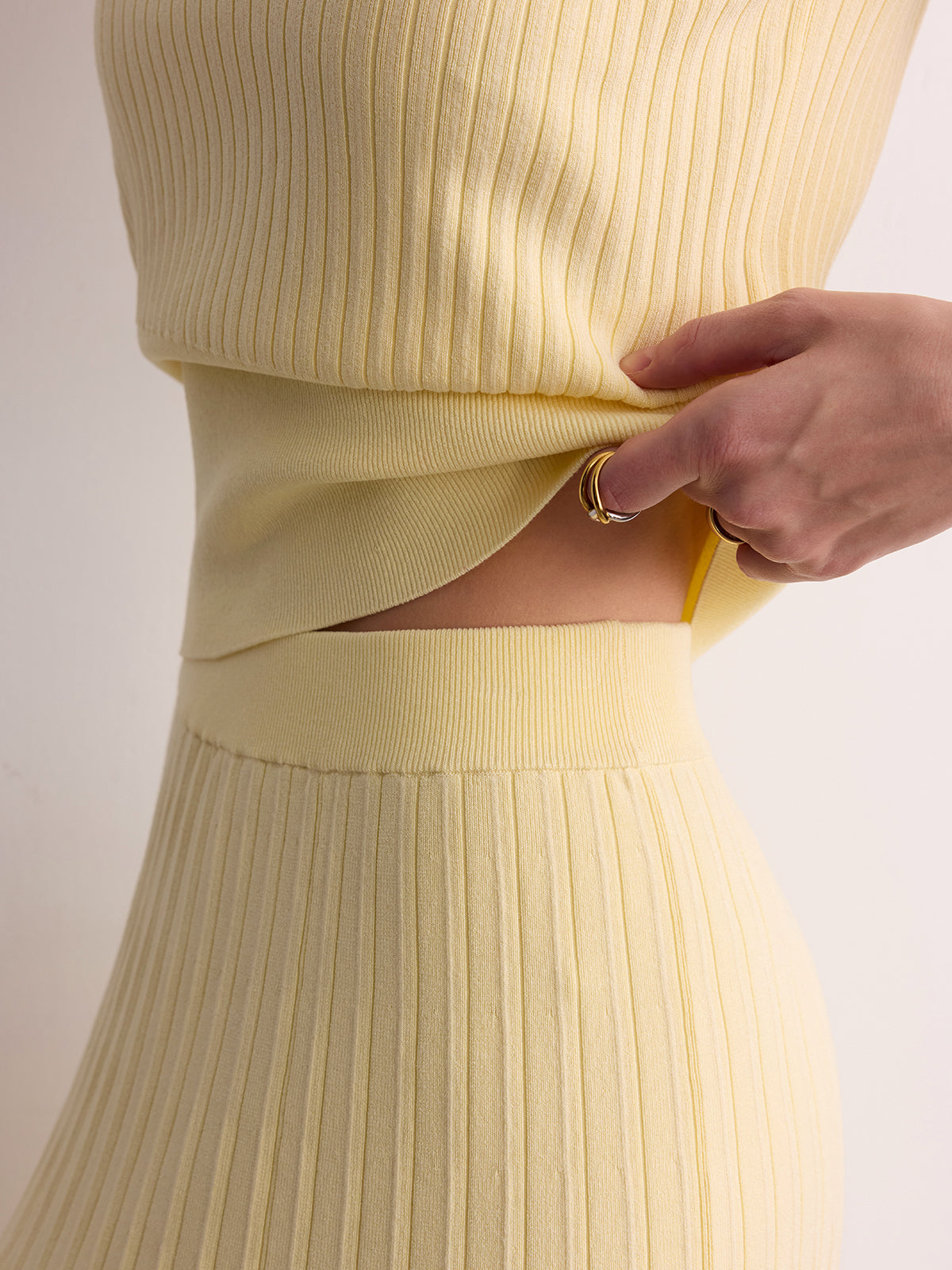 Ribbed Knit Maxi Skirt Comfortable Stretch Fit Long Length