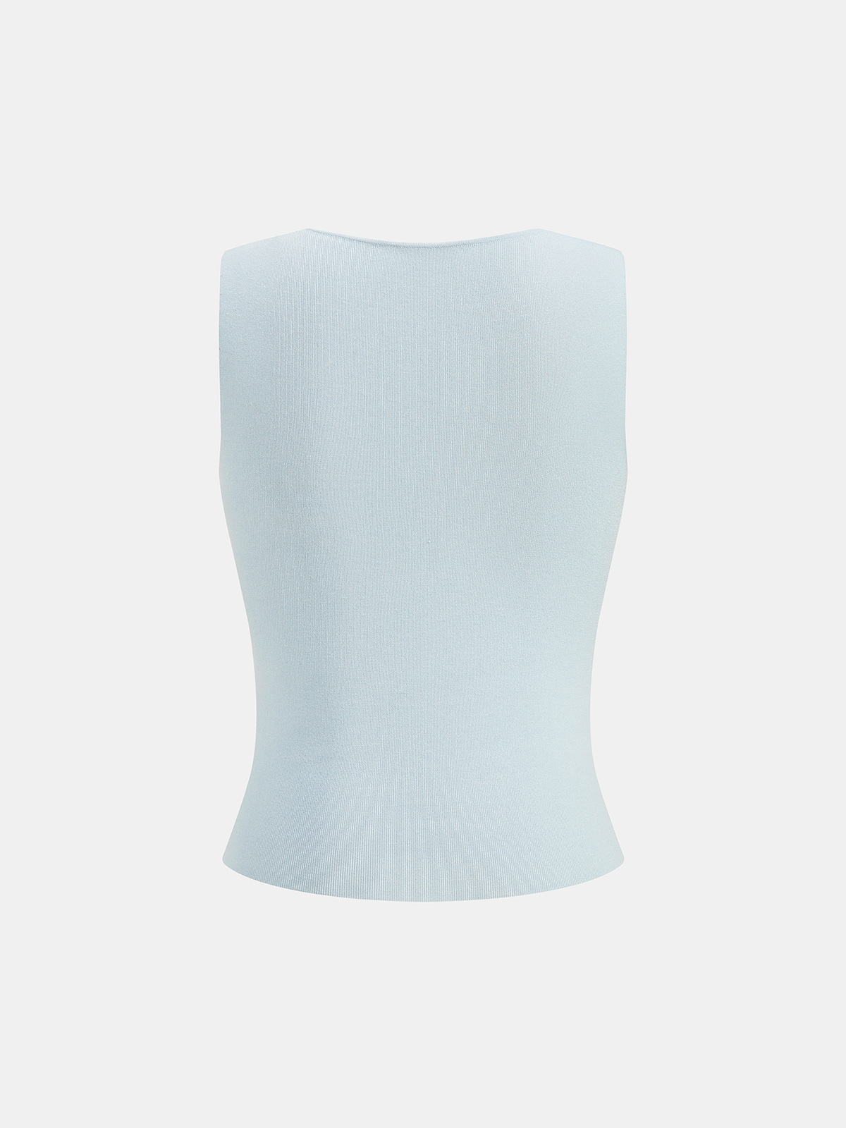 Enhanced Metal Detail Cut-Out Knit Vest with Textured Design