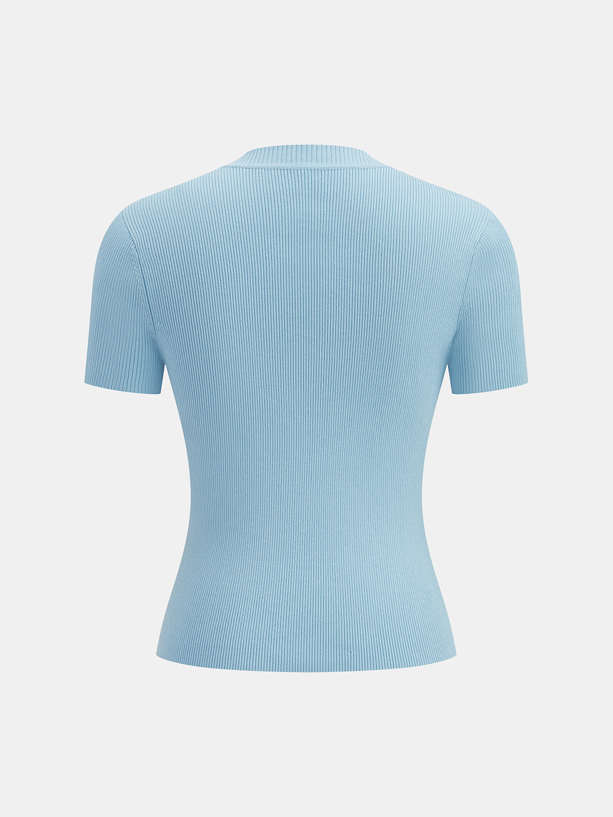 Sheer Mesh Ribbed Short Sleeve Knit Top Fashionable Lightweight Summer Essential