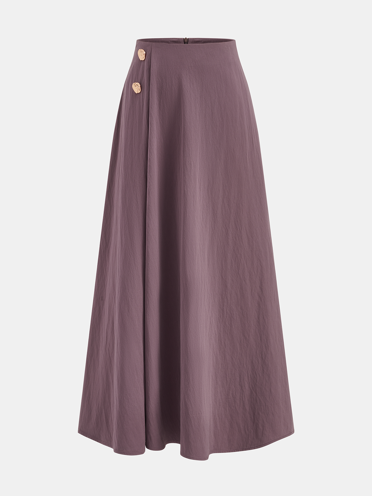 Soft and Comfortable Cotton Blend Buttoned A-Line Maxi Skirt for Women