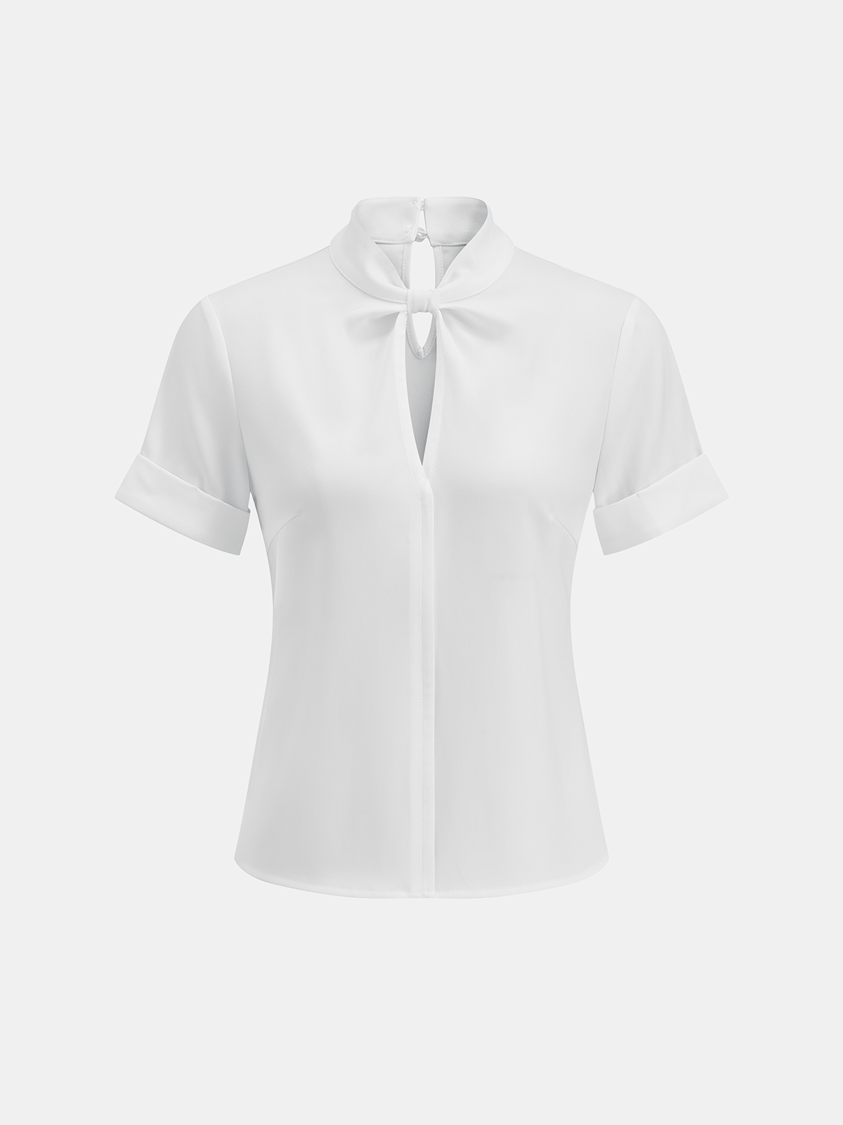 Keyhole Twisted Neck Short Sleeve Blouse Women's Fashion Top Casual Wear
