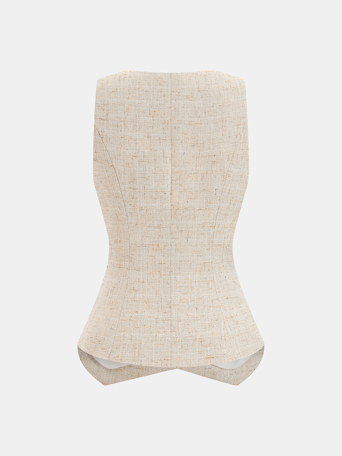 Tweed Buttoned Vest & Mini Shorts Set Classic Outfit for Women