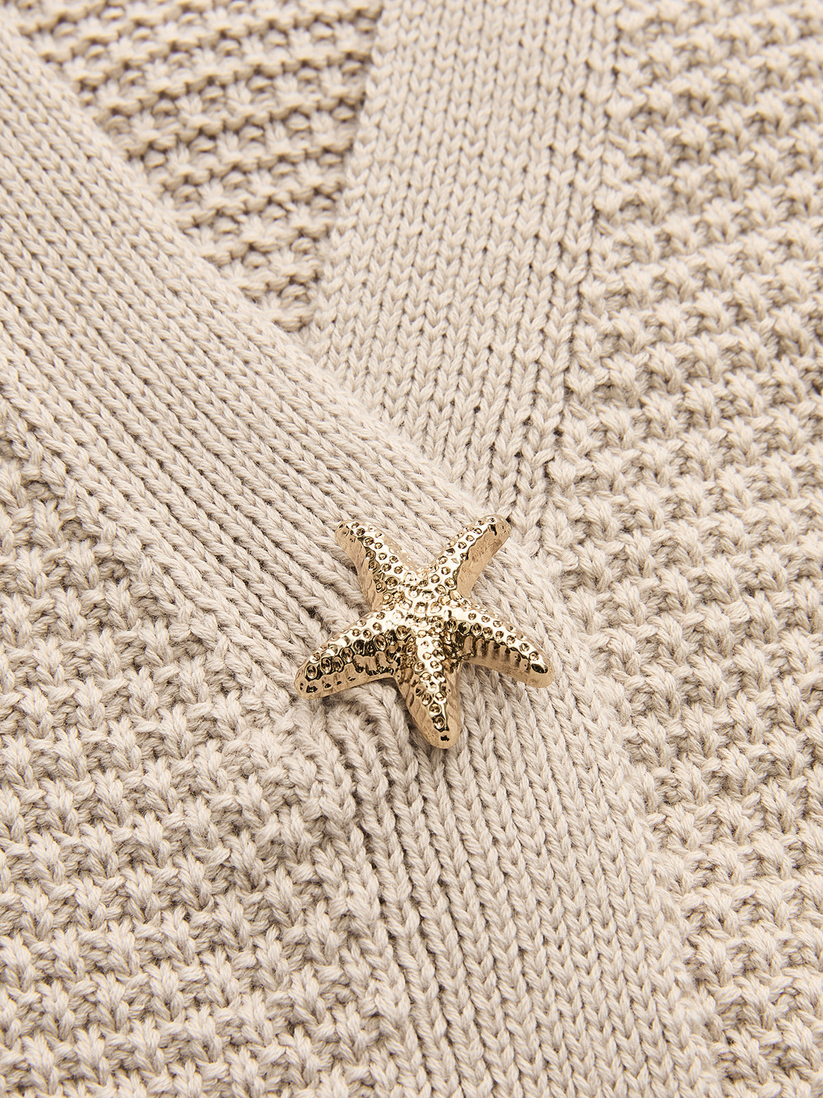 V-Neck Short Sleeve Starfish Button Cardigan with Casual Lightweight Fit