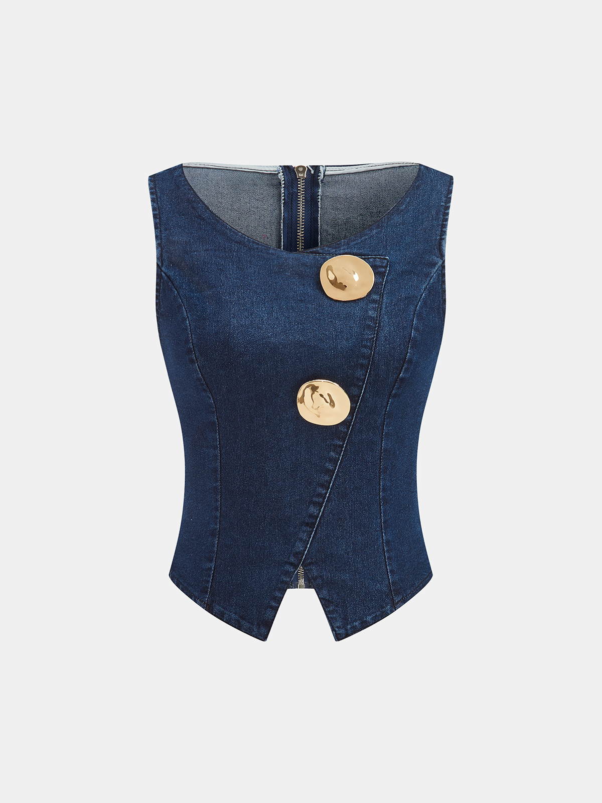 Sleeveless Denim Top Flared Pants Set Trendy Casual Outfit