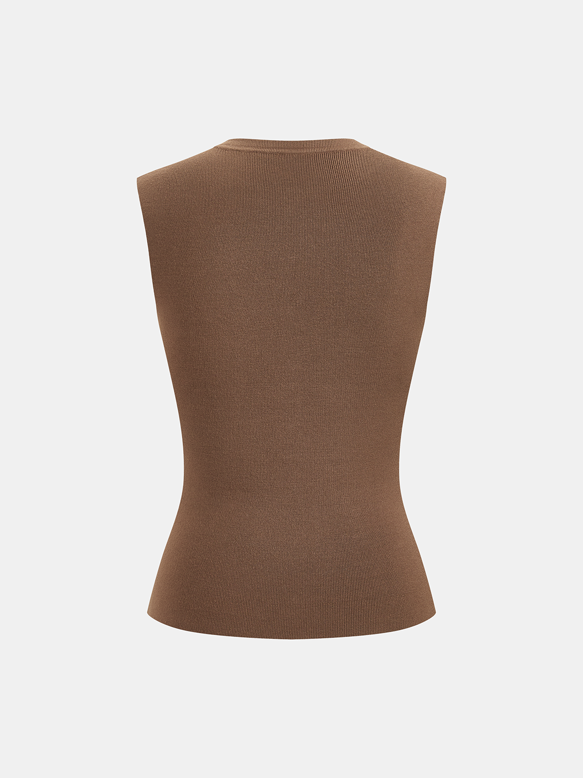 Metal Button Crew-Neck Sleeveless Knit Vest for Women Casual Summer Style