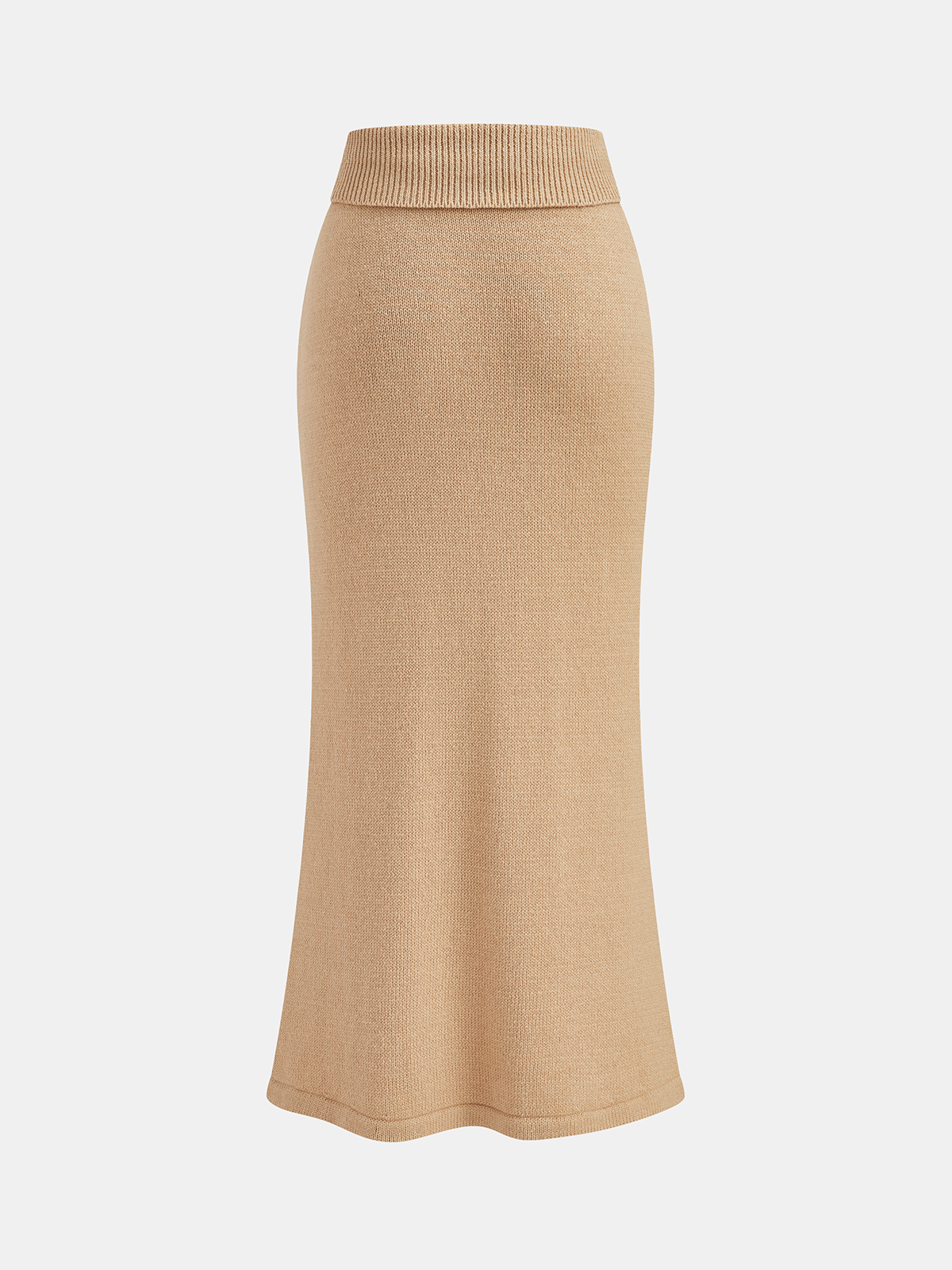 Asymmetrical Crop Knit Top & Midi Skirt Set for Women