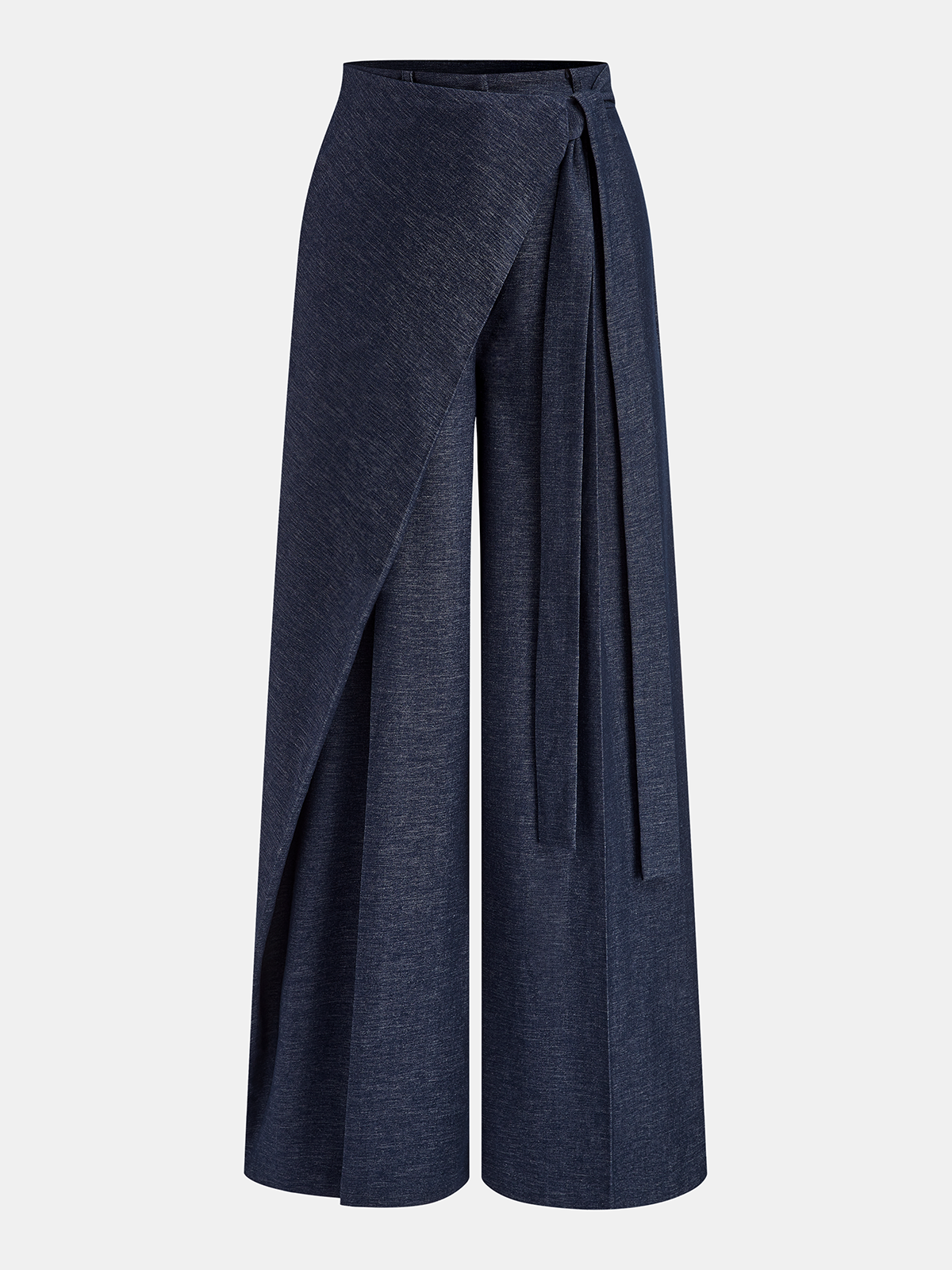 Asymmetric Wrap Wide-Leg Pants Chic High-Waisted Flowy Design
