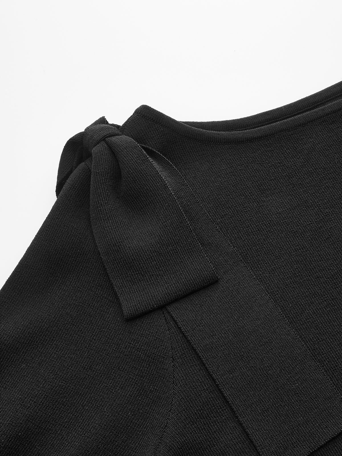 Bow Shoulder Short Sleeve Knit Sweater Comfortable Lightweight Women's Fashion