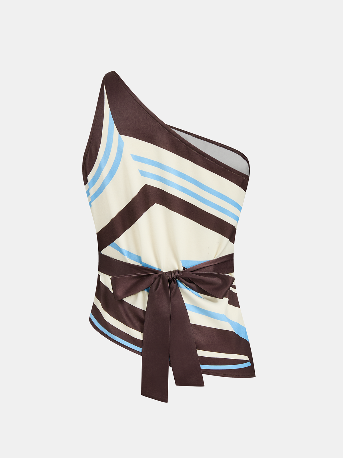Printed One Shoulder Satin Top & Pants Set for Evening Wear