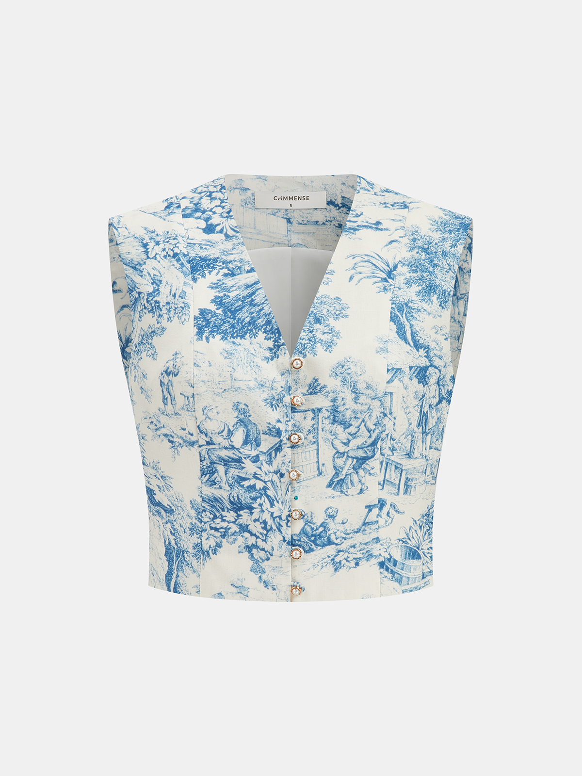 Toile Print Vest & Pleated Skirt Set for Women Spring Collection