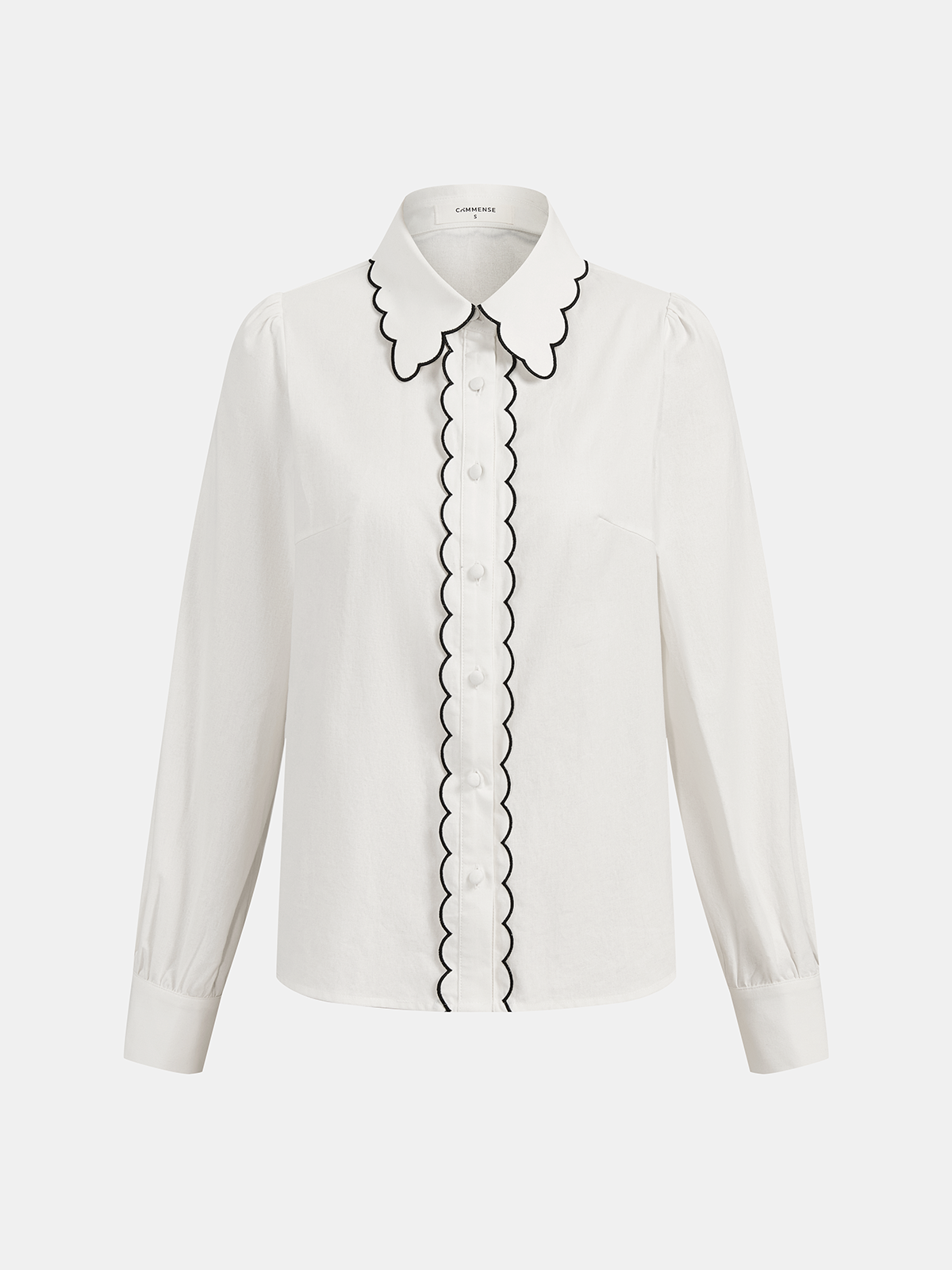 Cotton Scallop Trim Shirt & Shorts Set for Summer Comfort