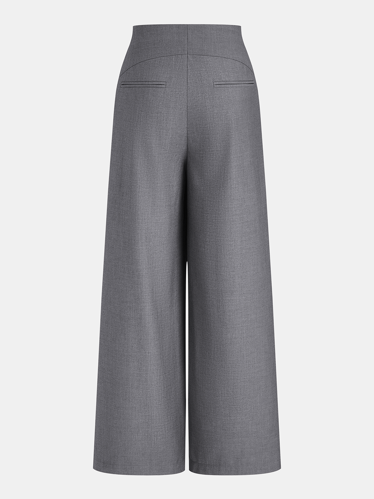 Buckle Detail Wrap Wide Leg Pants High Waist Casual Trousers