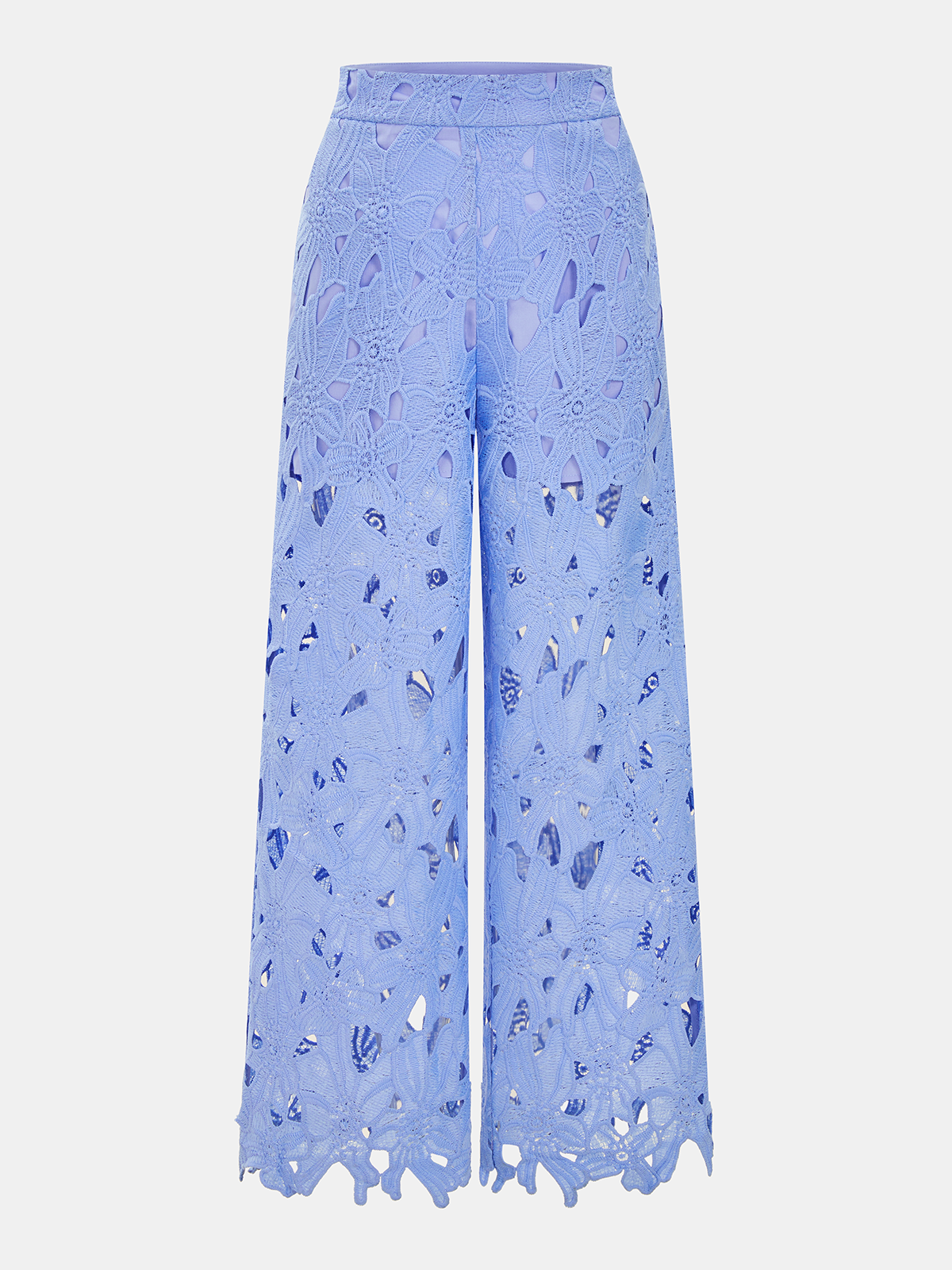 Cutout Lace Short Sleeve Top & Elegant Pants Set for Women