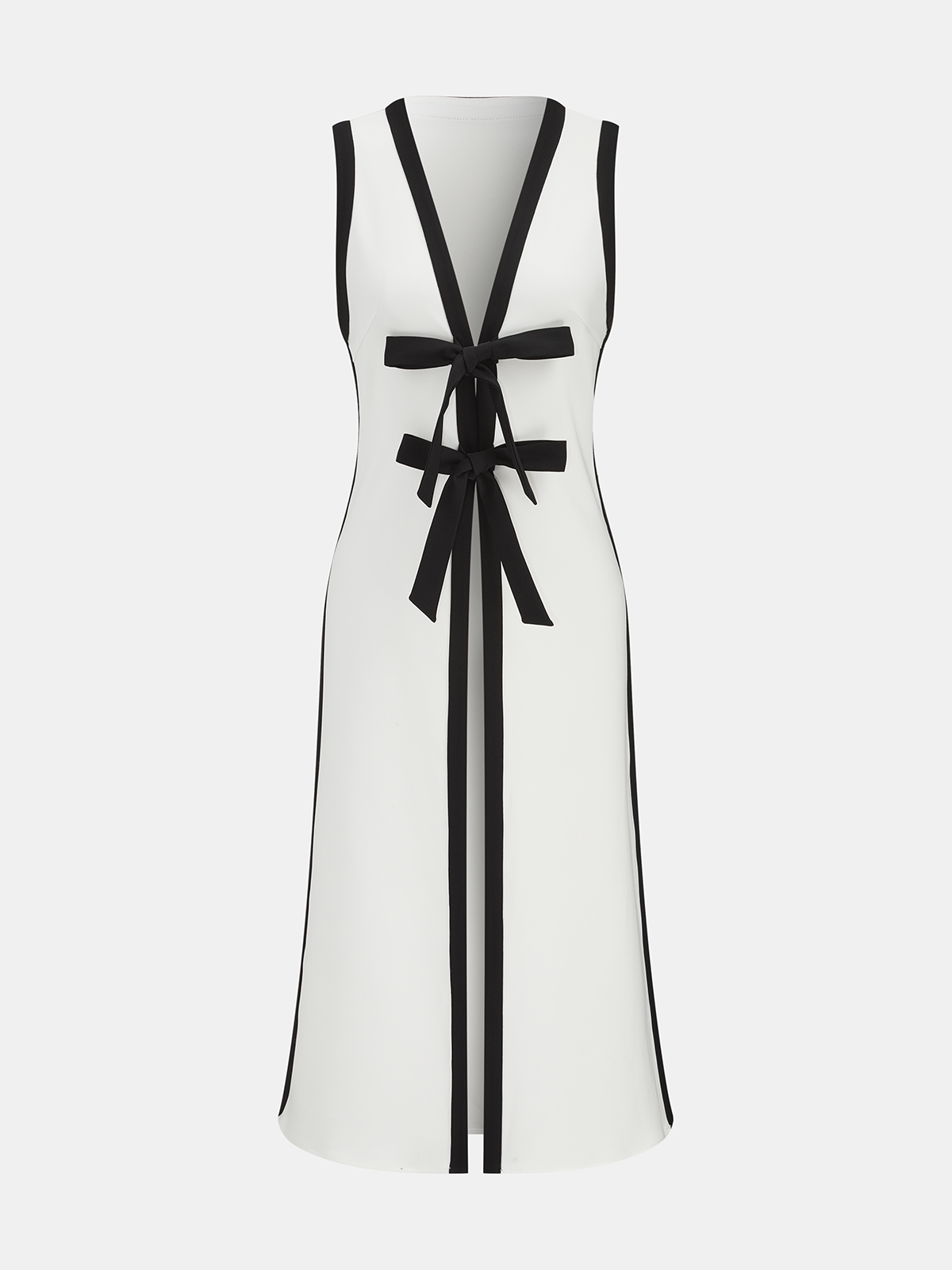Bow Tie Longline Vest Coat & Pants Set for Formal Events