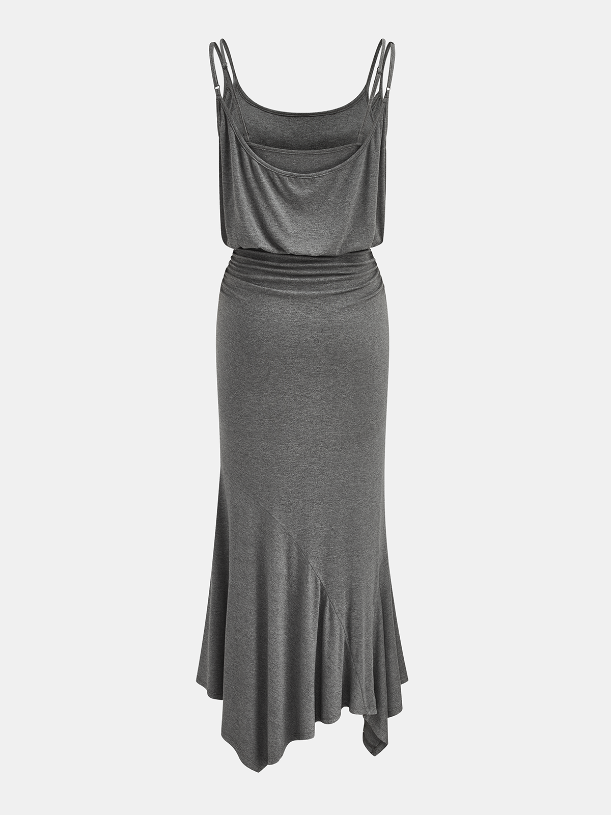 Ruched Asymmetric Cami Maxi Dress For Summer Events