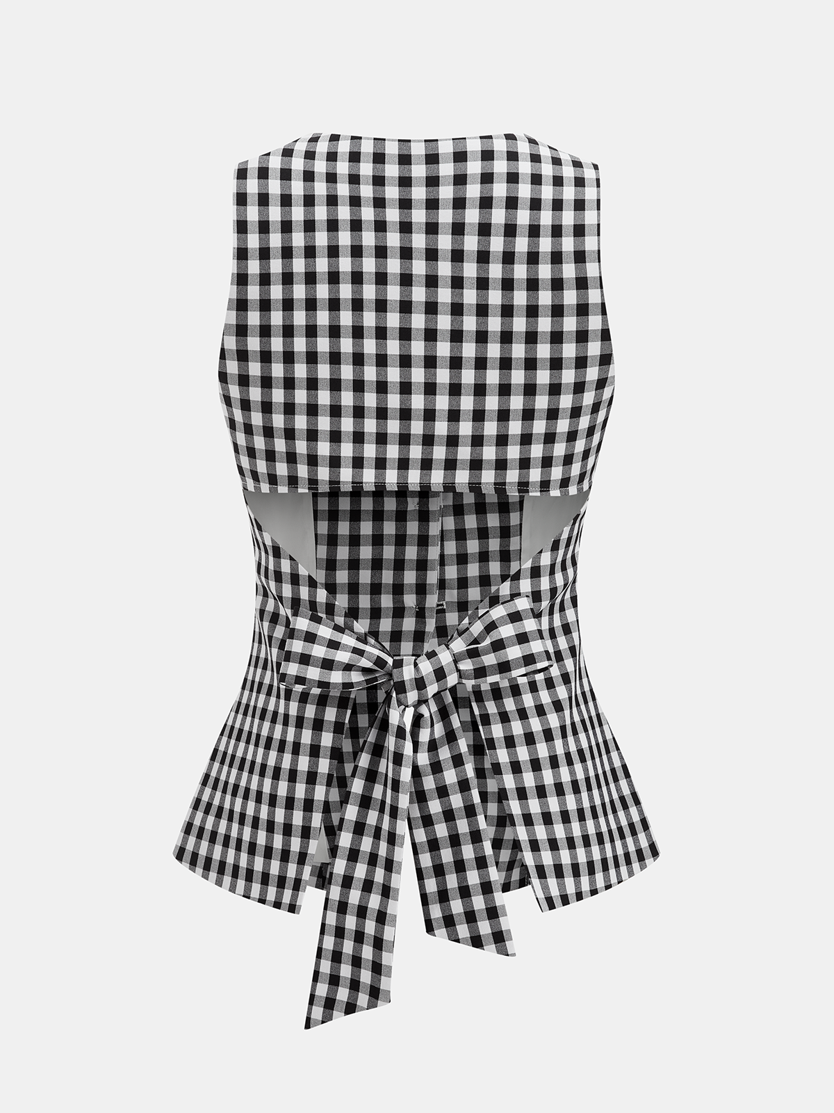 Gingham Bow Backless Sleeveless Top for Women Summer Casual