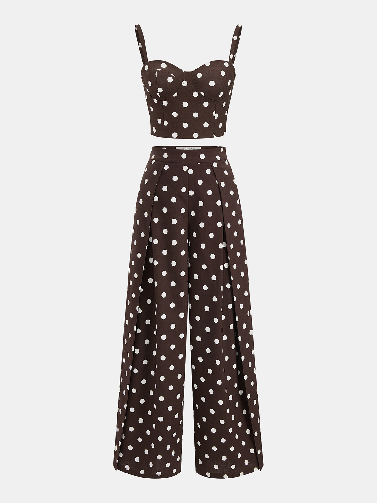 Polka Dot Cami Top & Pants Set for Women Casual Wear