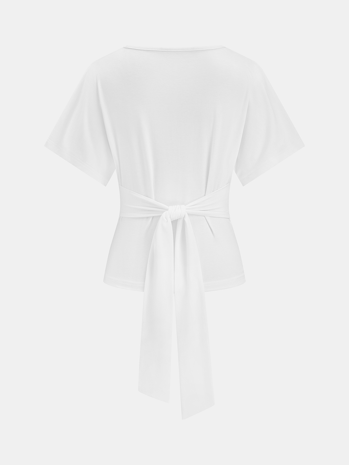 Back Tie Short Sleeve Top Lightweight Casual Summer Blouse