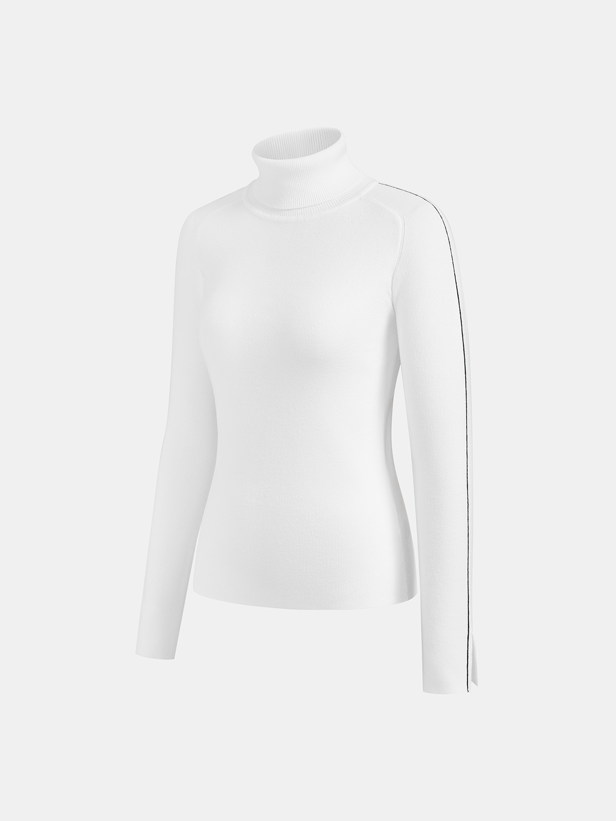 Contrast Piping Turtleneck Sweater for Winter Comfort