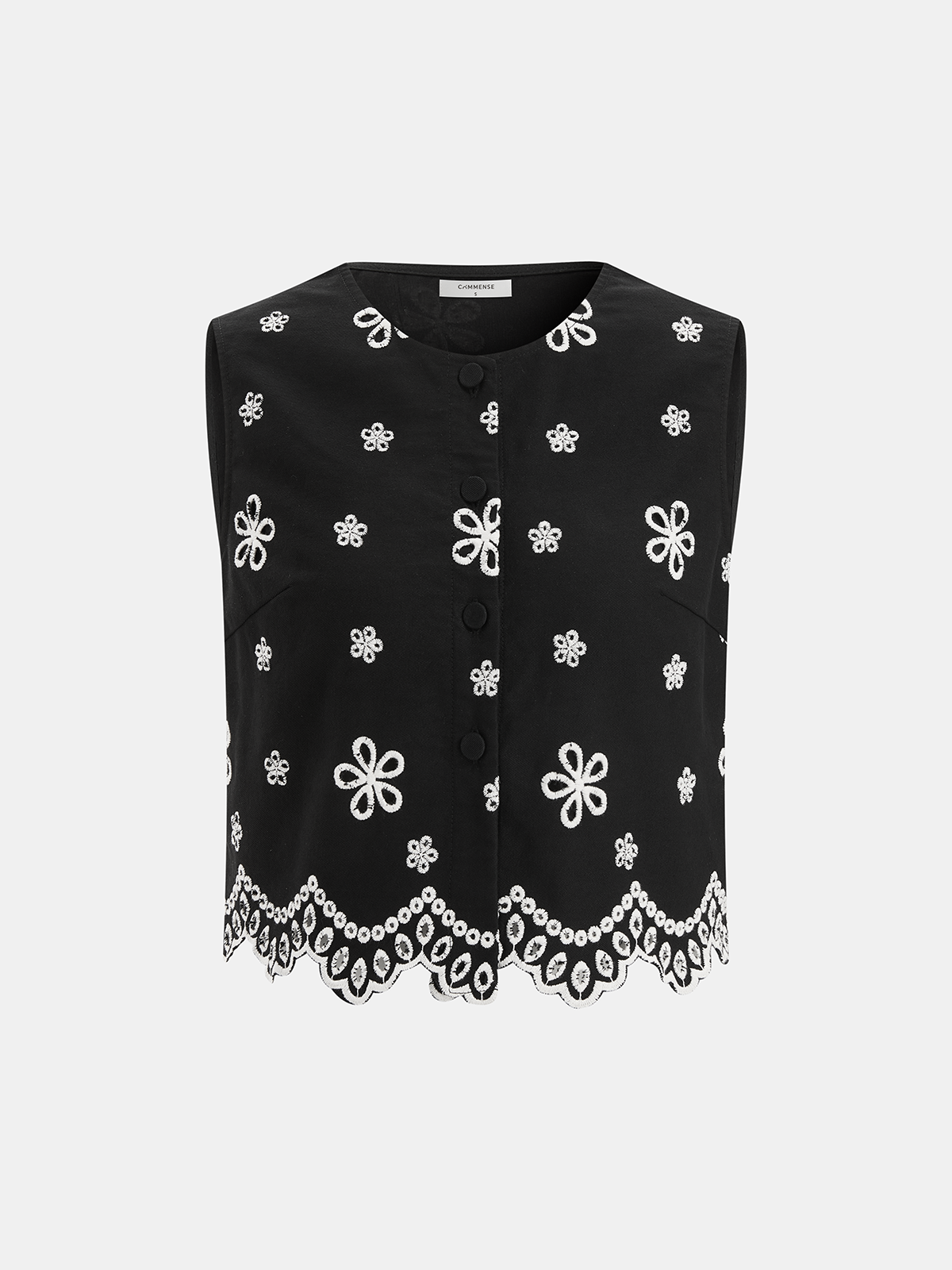 Embroidered Floral Cotton Top & Pants Set for Women Spring Outfit