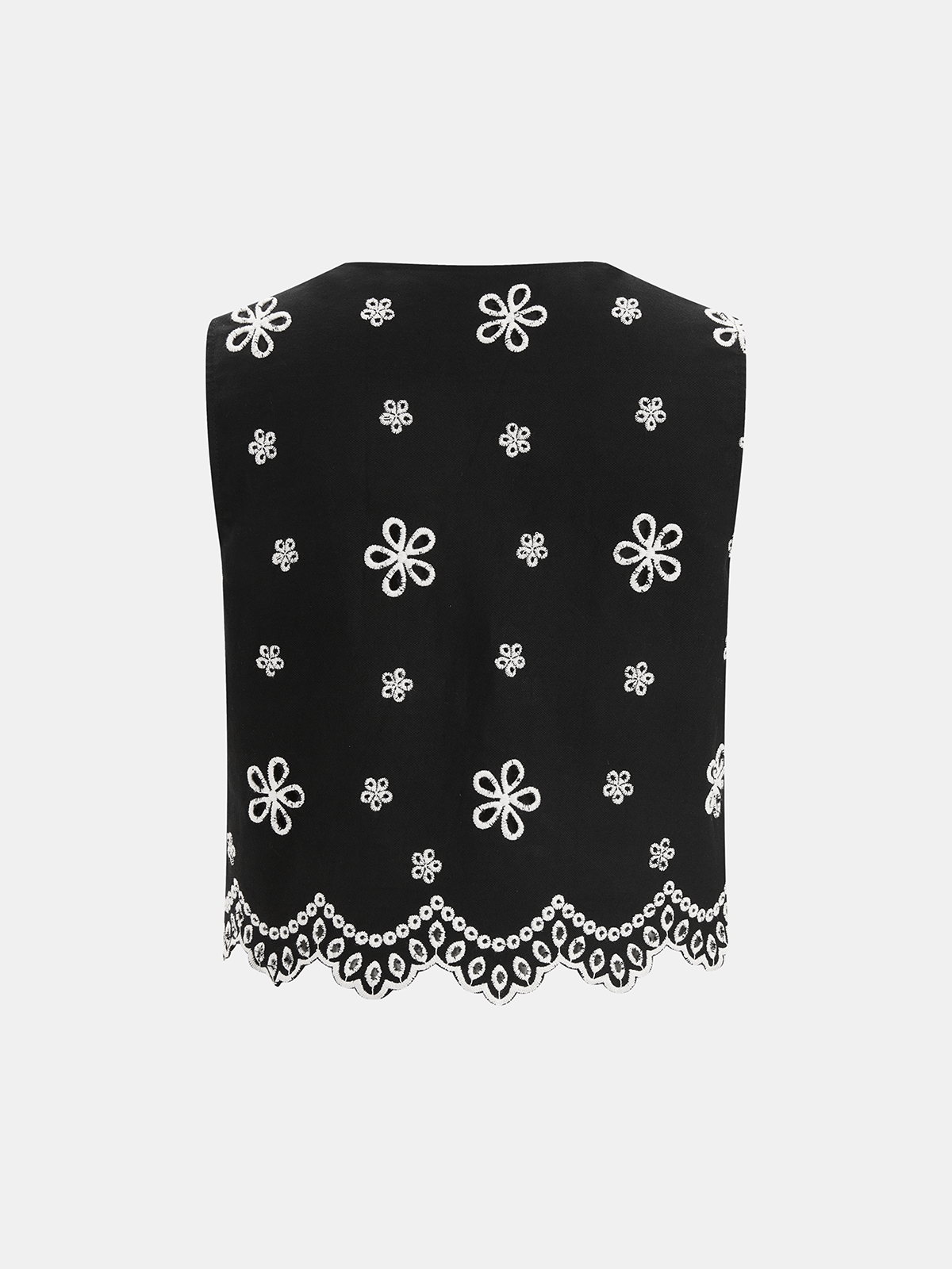 Embroidered Floral Cotton Top & Pants Set for Women Spring Outfit