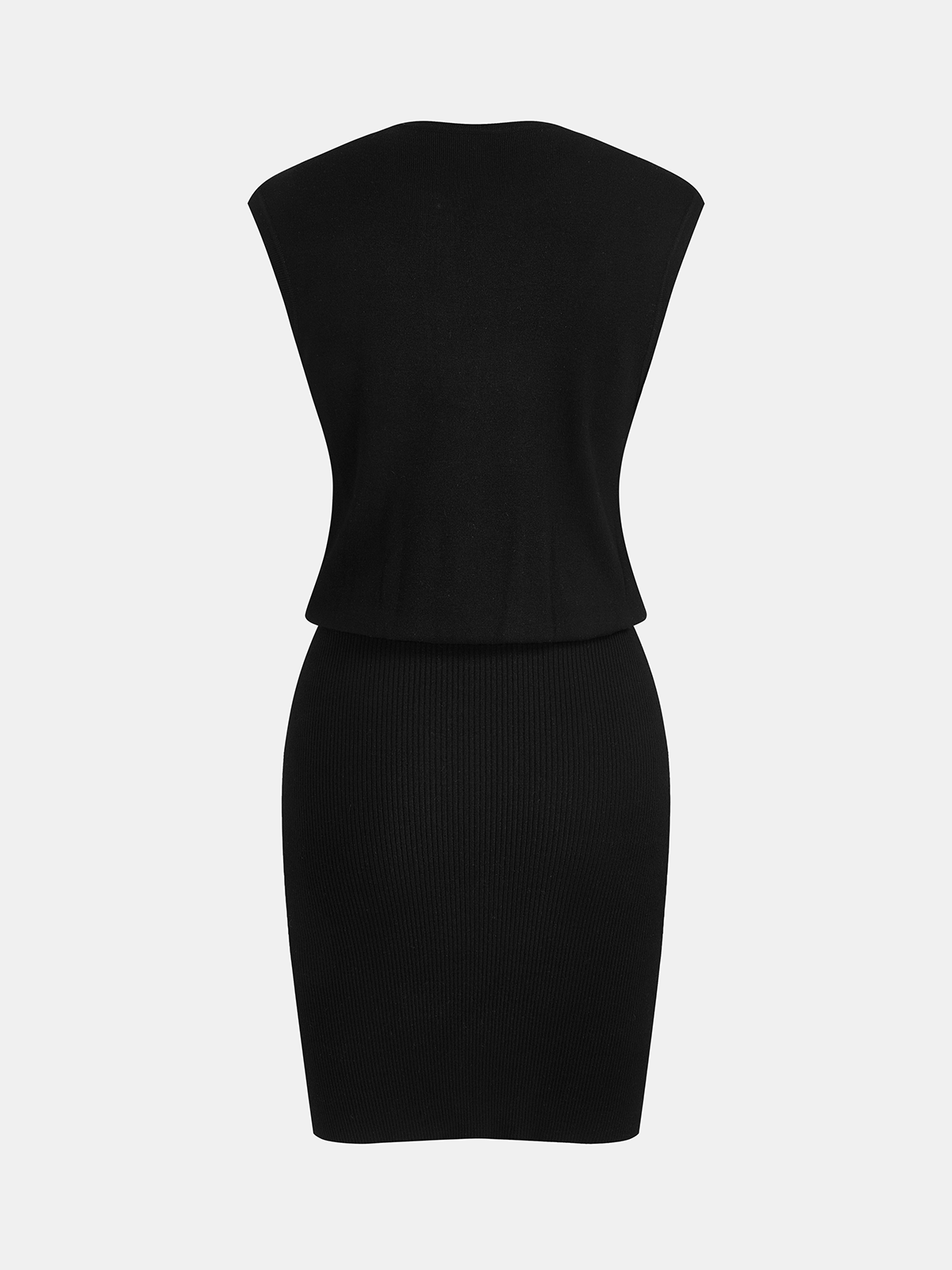 Sleeveless Button Front Bodycon Knit Dress - Women's Fashionable Classic Fit Wear