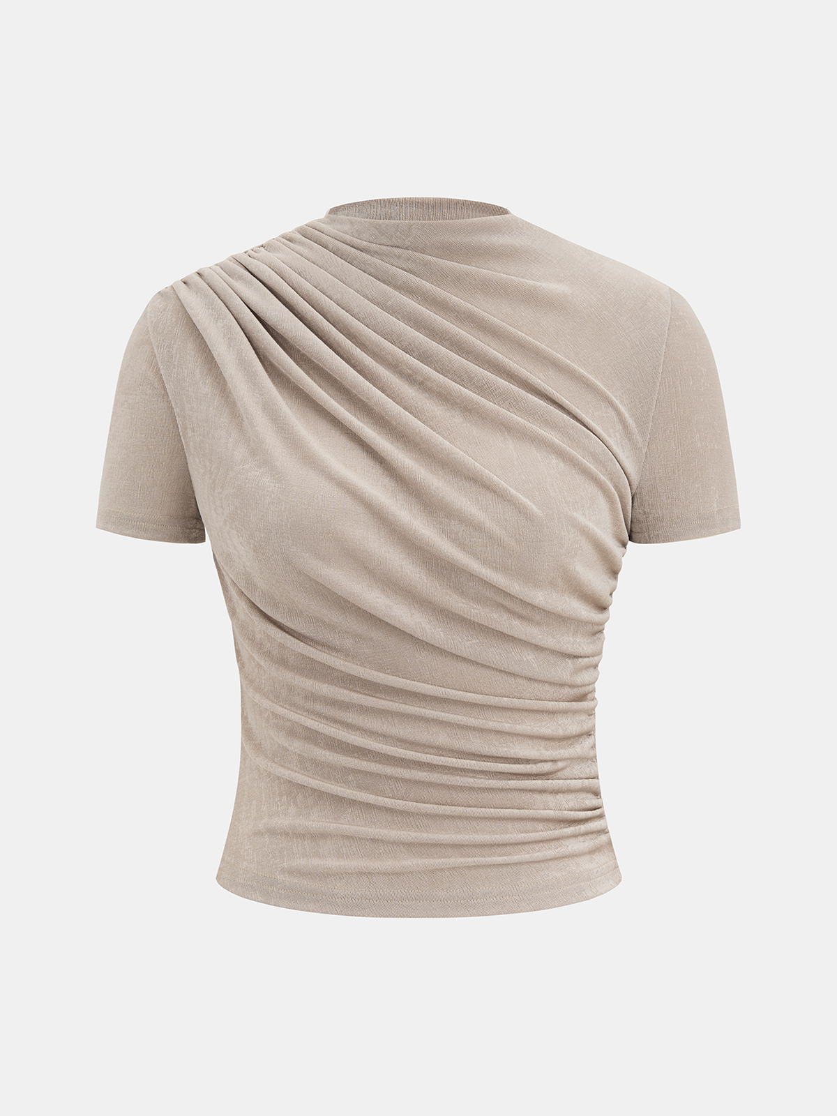 Asymmetric Ruched Short-Sleeve Top for Women Casual Summer Wear