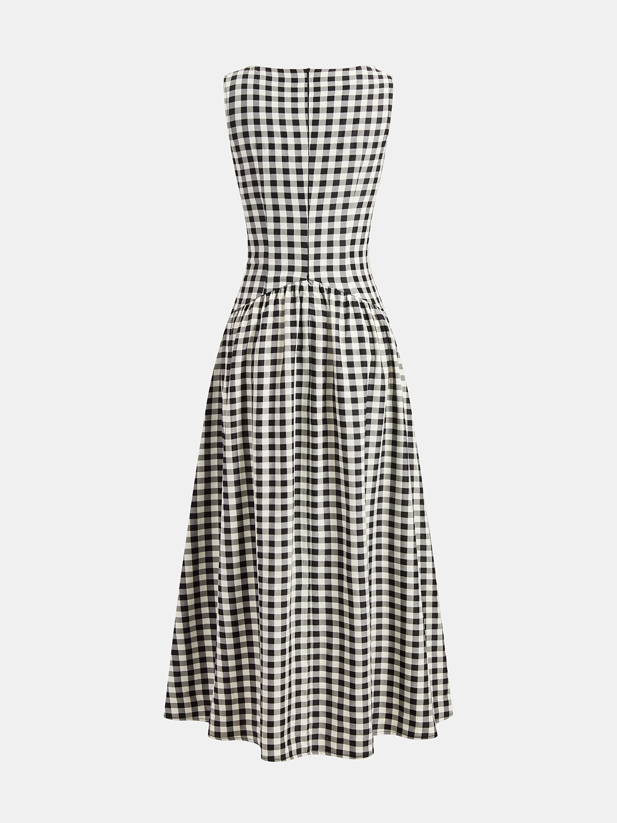 Sleeveless Lace Trim Gingham Maxi Dress for Women Summer Breezy Style