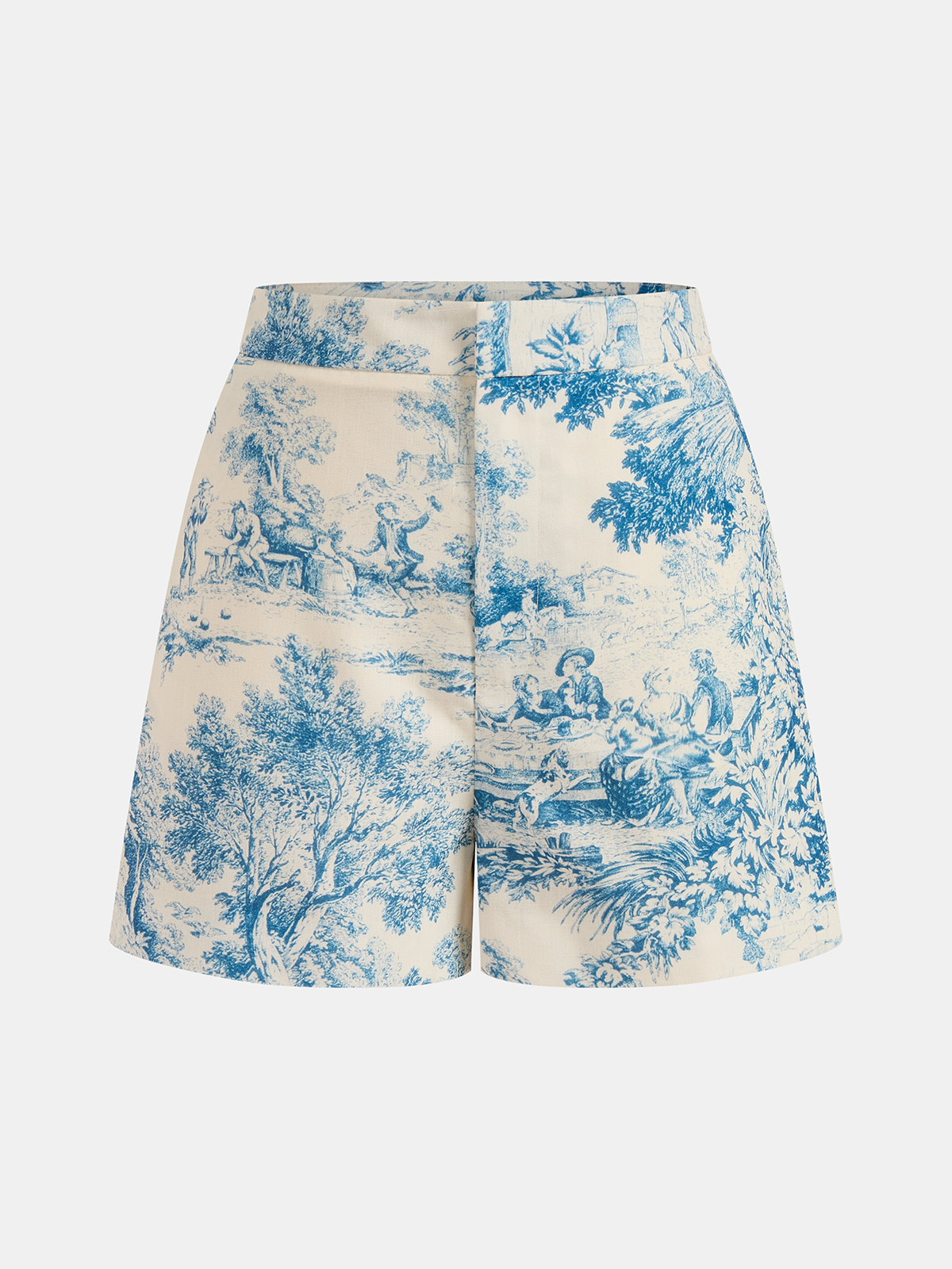 Toile Print Sleeveless Vest & Shorts Set for Women Summer Casual