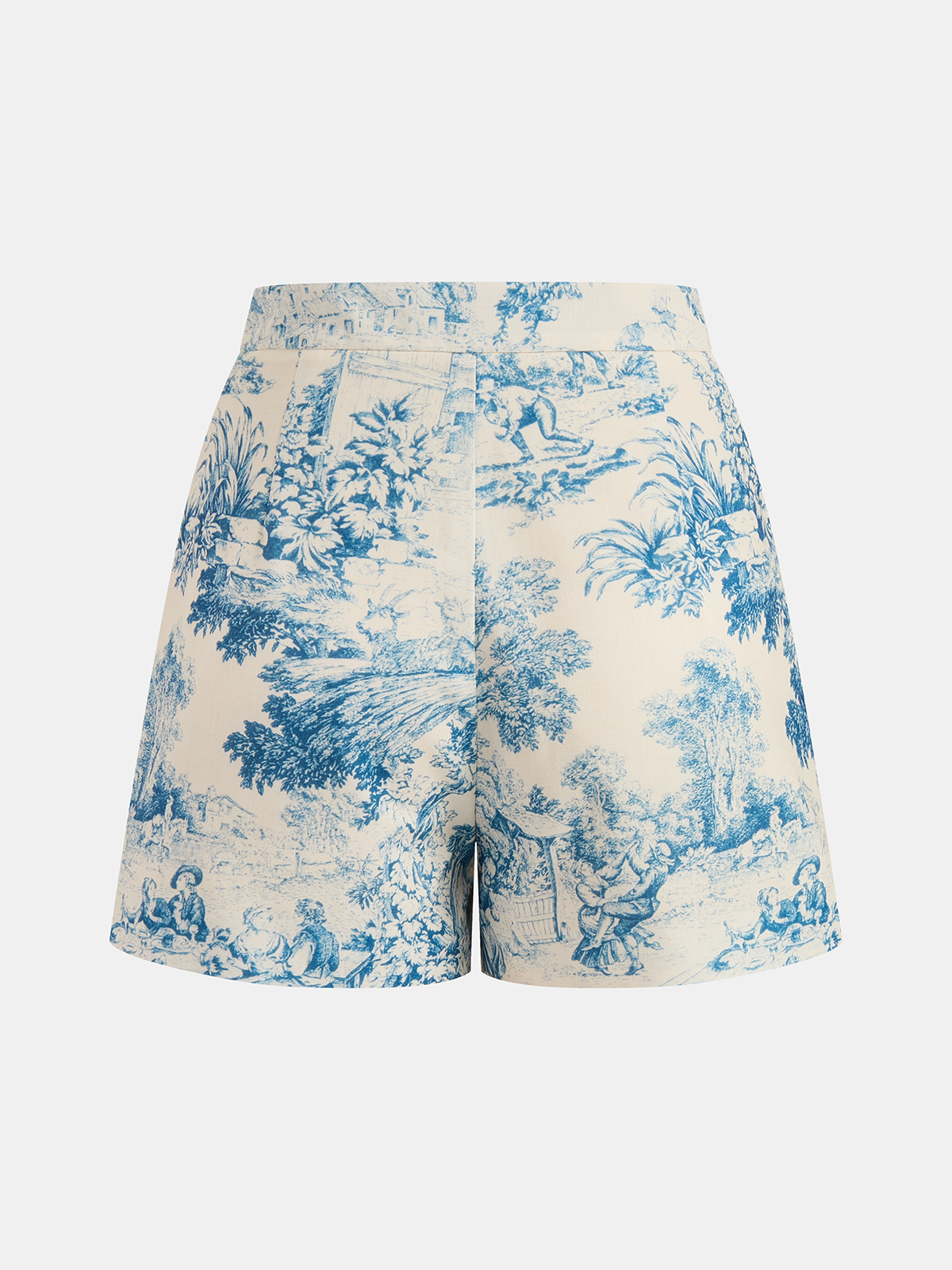 Toile Print Sleeveless Vest & Shorts Set for Women Summer Casual