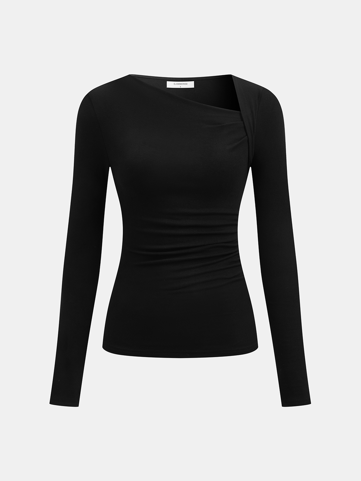 Ribbed Knit Long Sleeve Asymmetric Shirt for Women Casual Fit Comfort