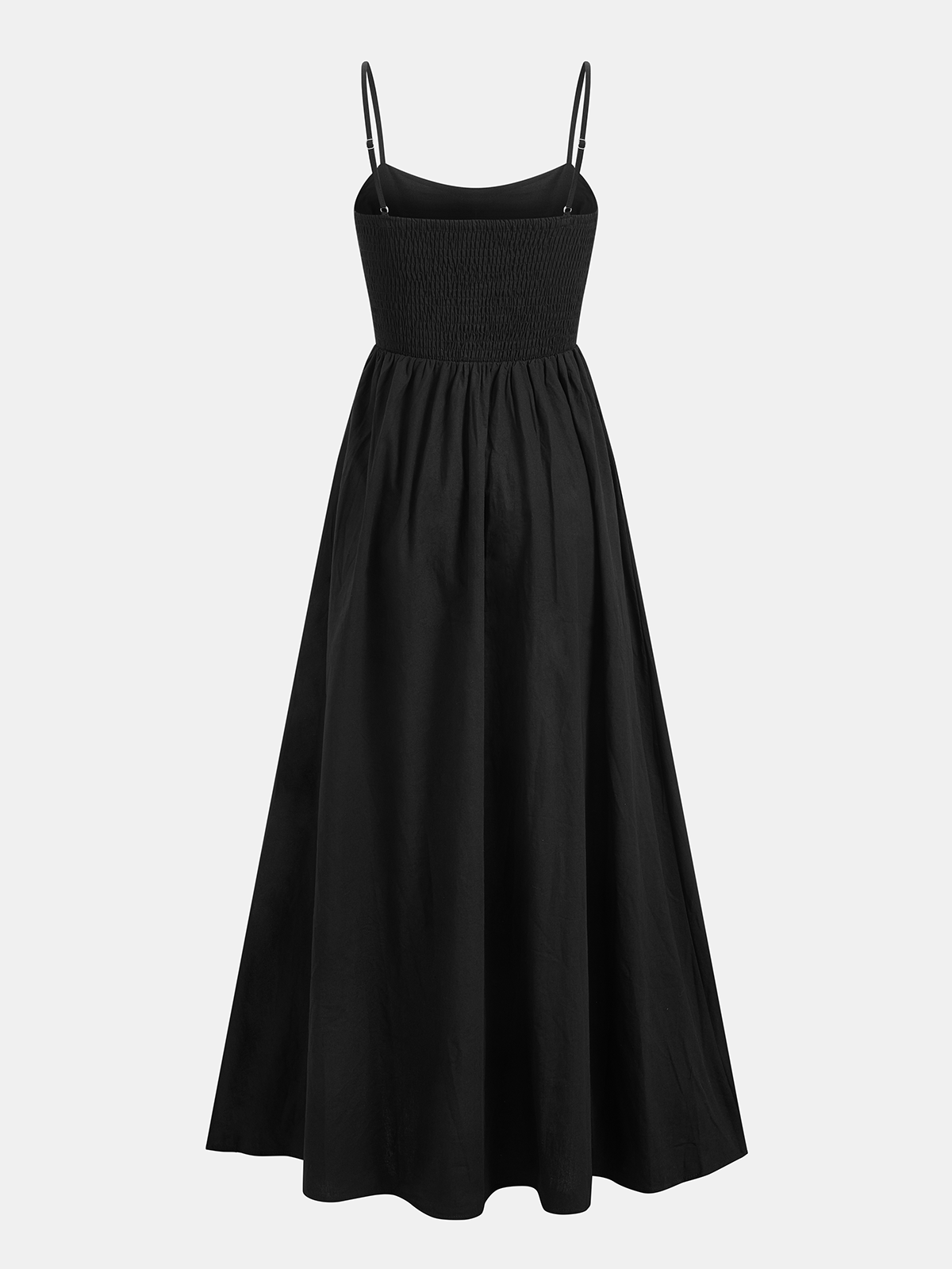 Cotton Sleeveless Pockets Cutout Long Dress for Women Summer Casual