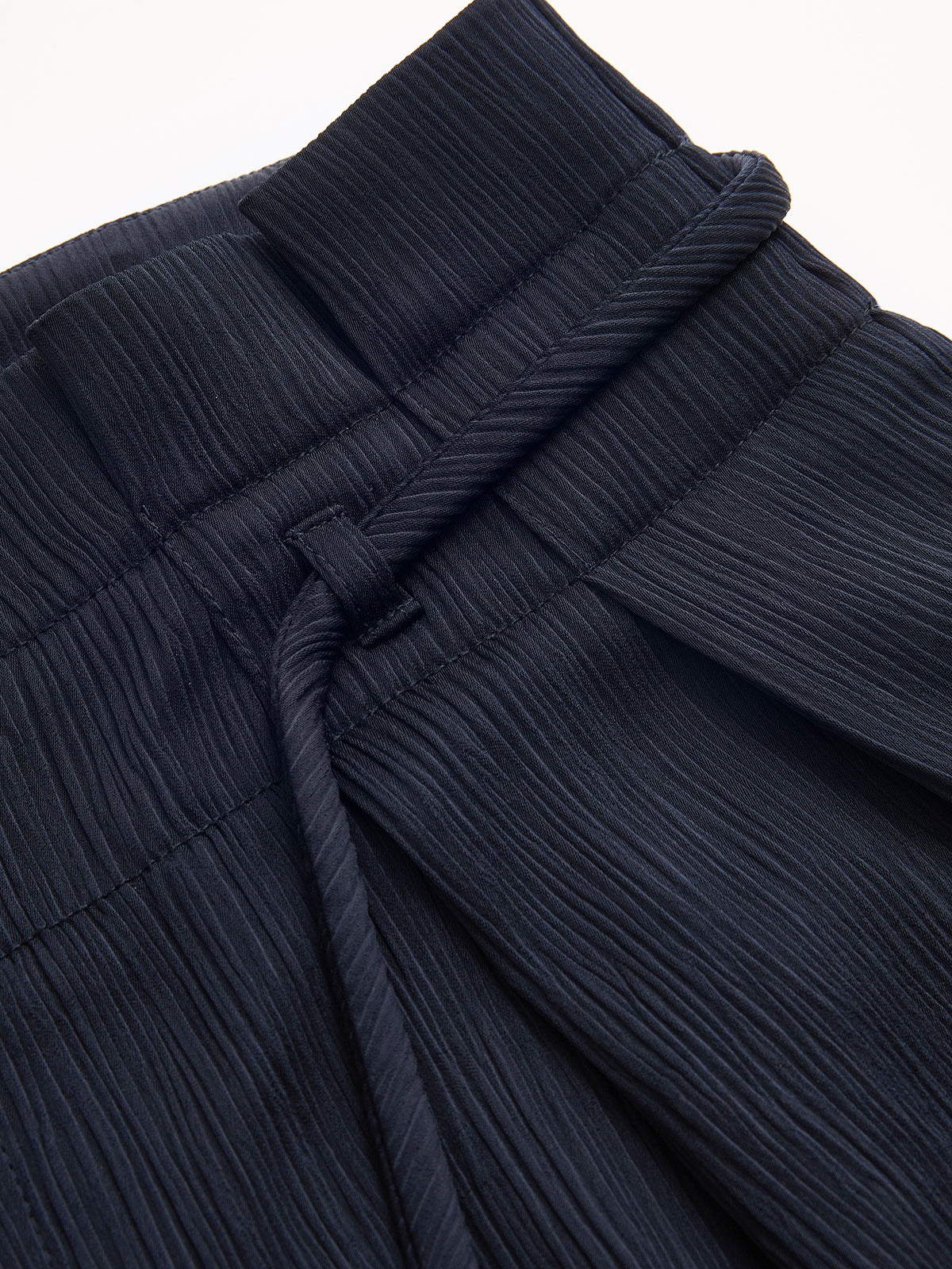 Satin Paperbag Waist Wide Leg Pants for Women, High-Waisted Trousers