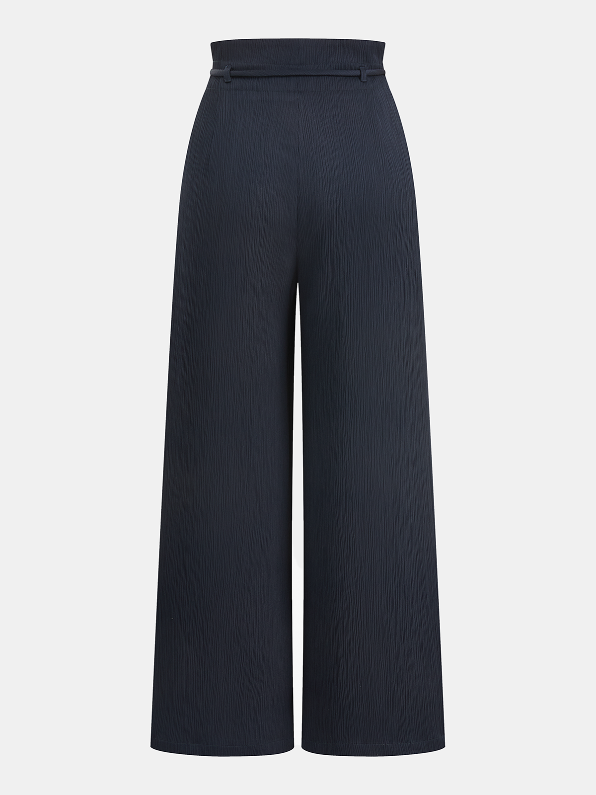 Satin Paperbag Waist Wide Leg Pants for Women, High-Waisted Trousers