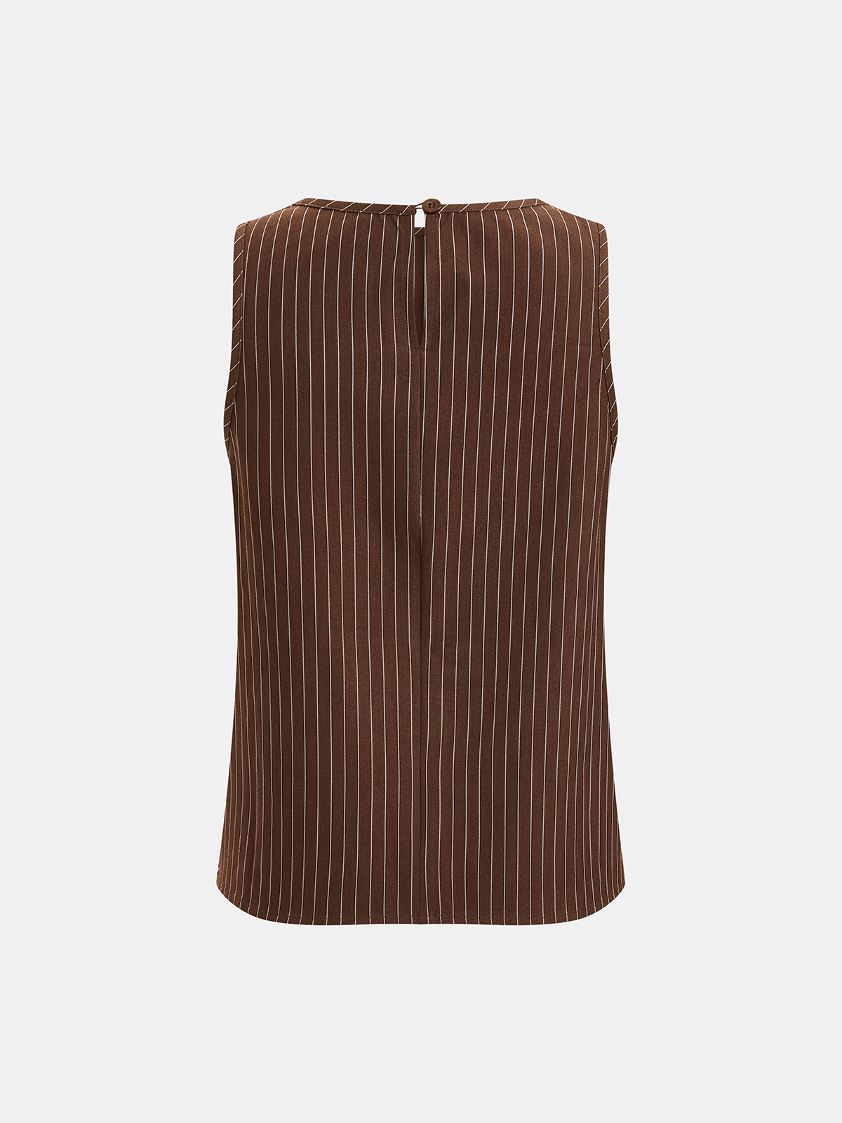 Pinstripe Sleeveless Top and Pants Set with Belt, Elegant Office Women's Outfit