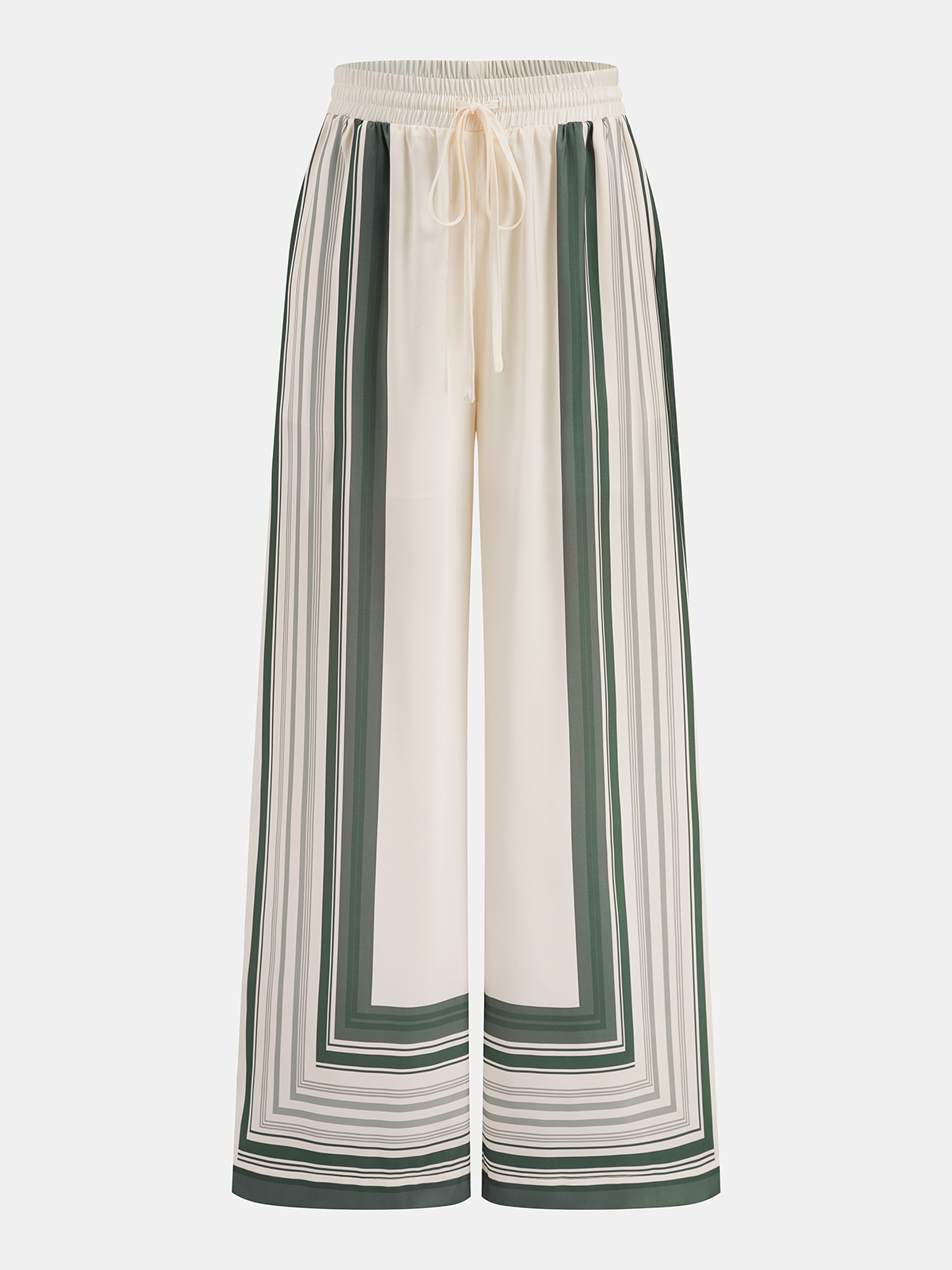 Geometric Print Shirt & Wide Leg Pants Set for Casual Wear