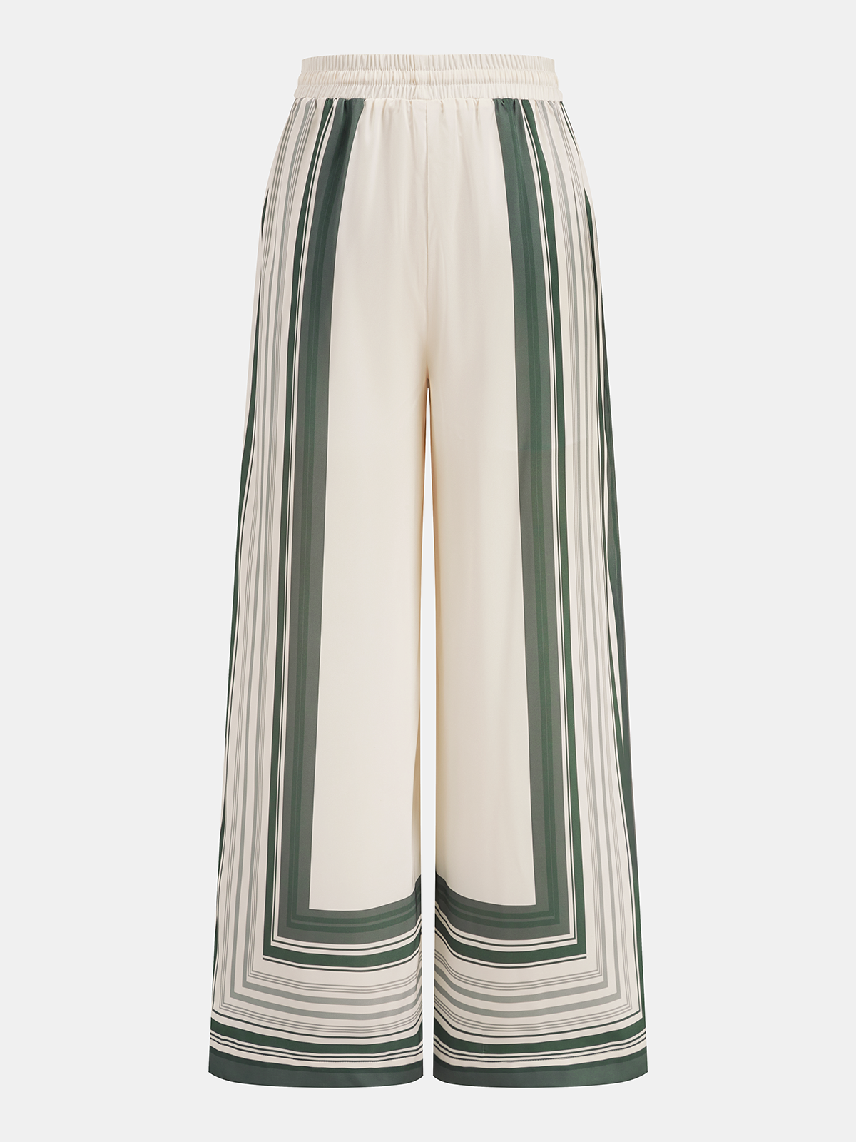 Geometric Print Shirt & Wide Leg Pants Set for Casual Wear