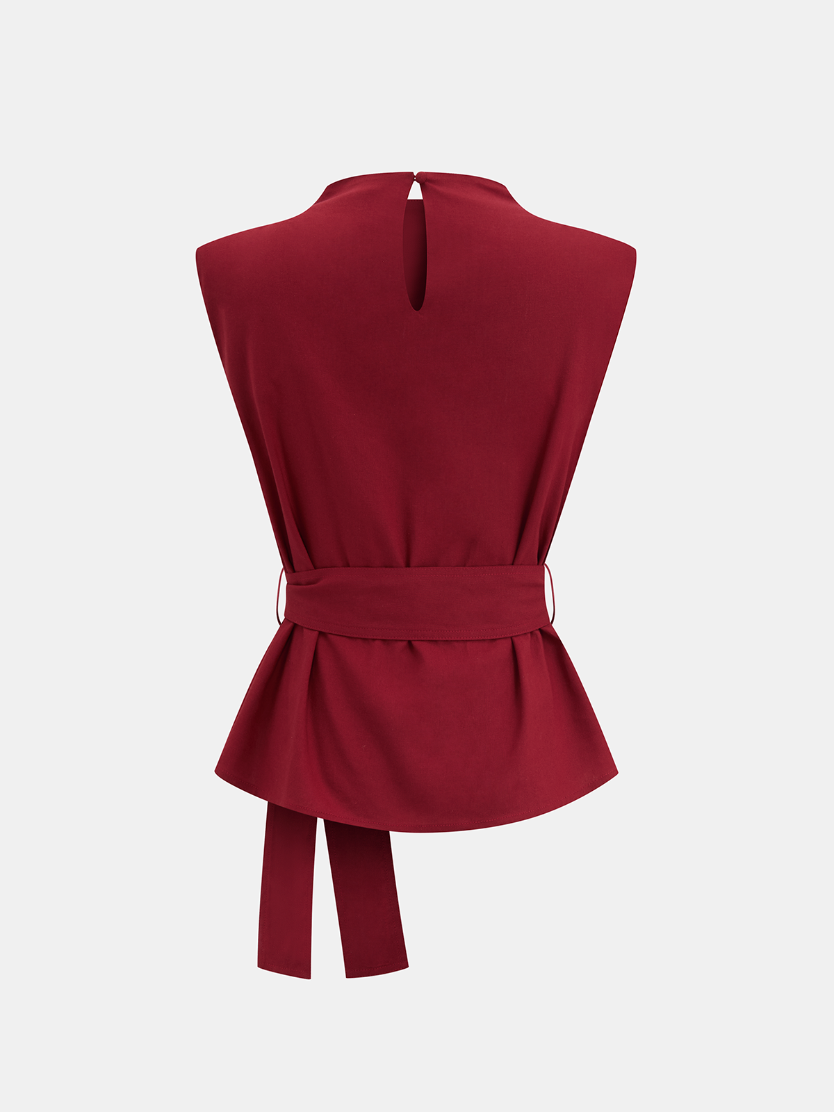 Belted Sleeveless Top & Wide Leg Pants Set for Women Casual Wear