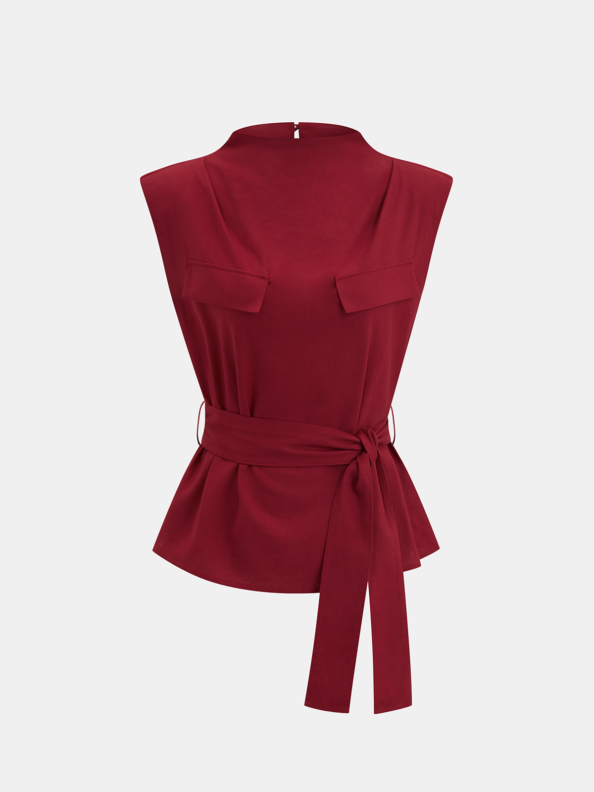 Belted Sleeveless Top & Wide Leg Pants Set for Women Casual Wear
