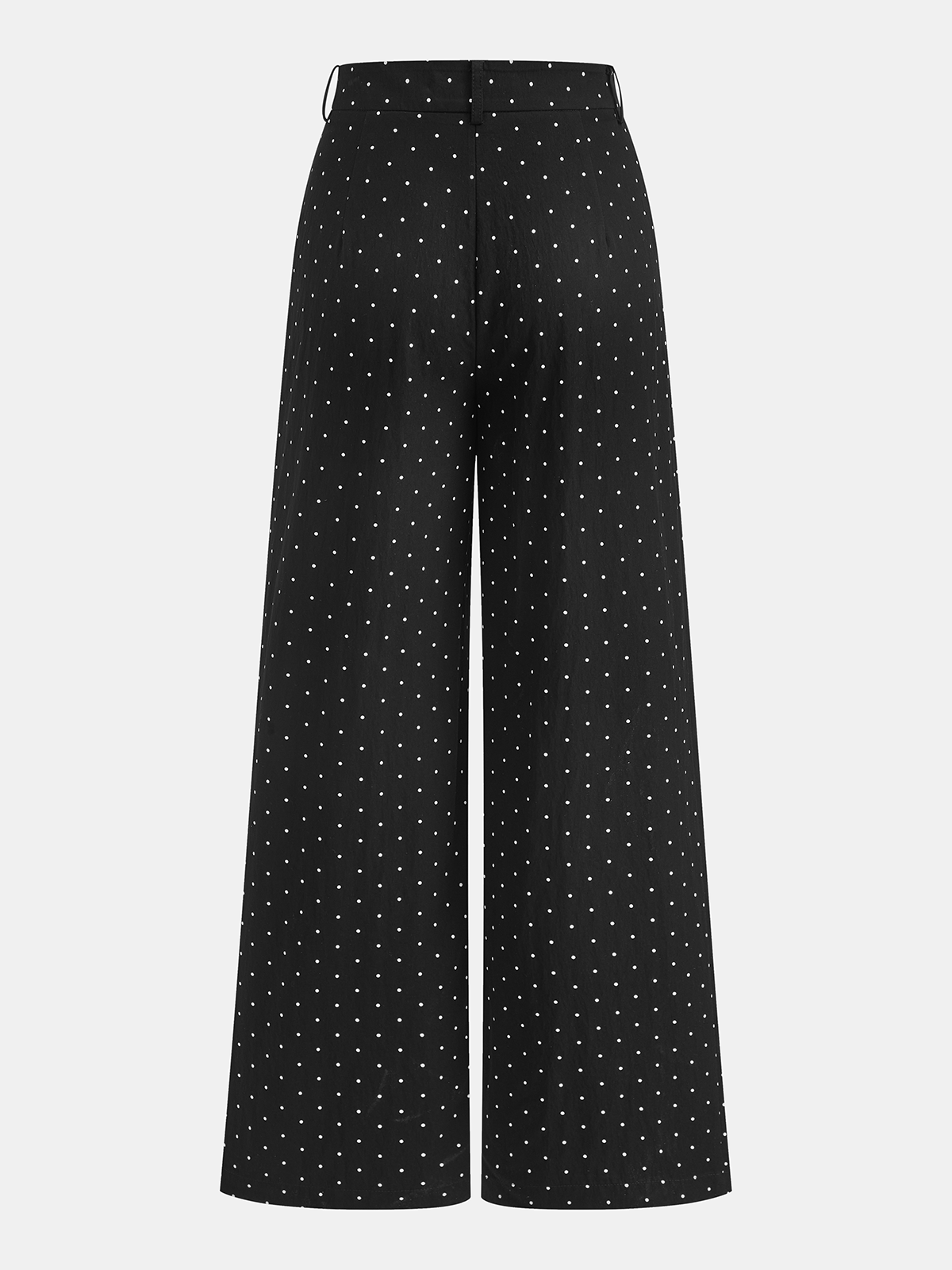 Polka Dot Tie Neck Top & Wide Leg Pants Set for Women Casual Wear