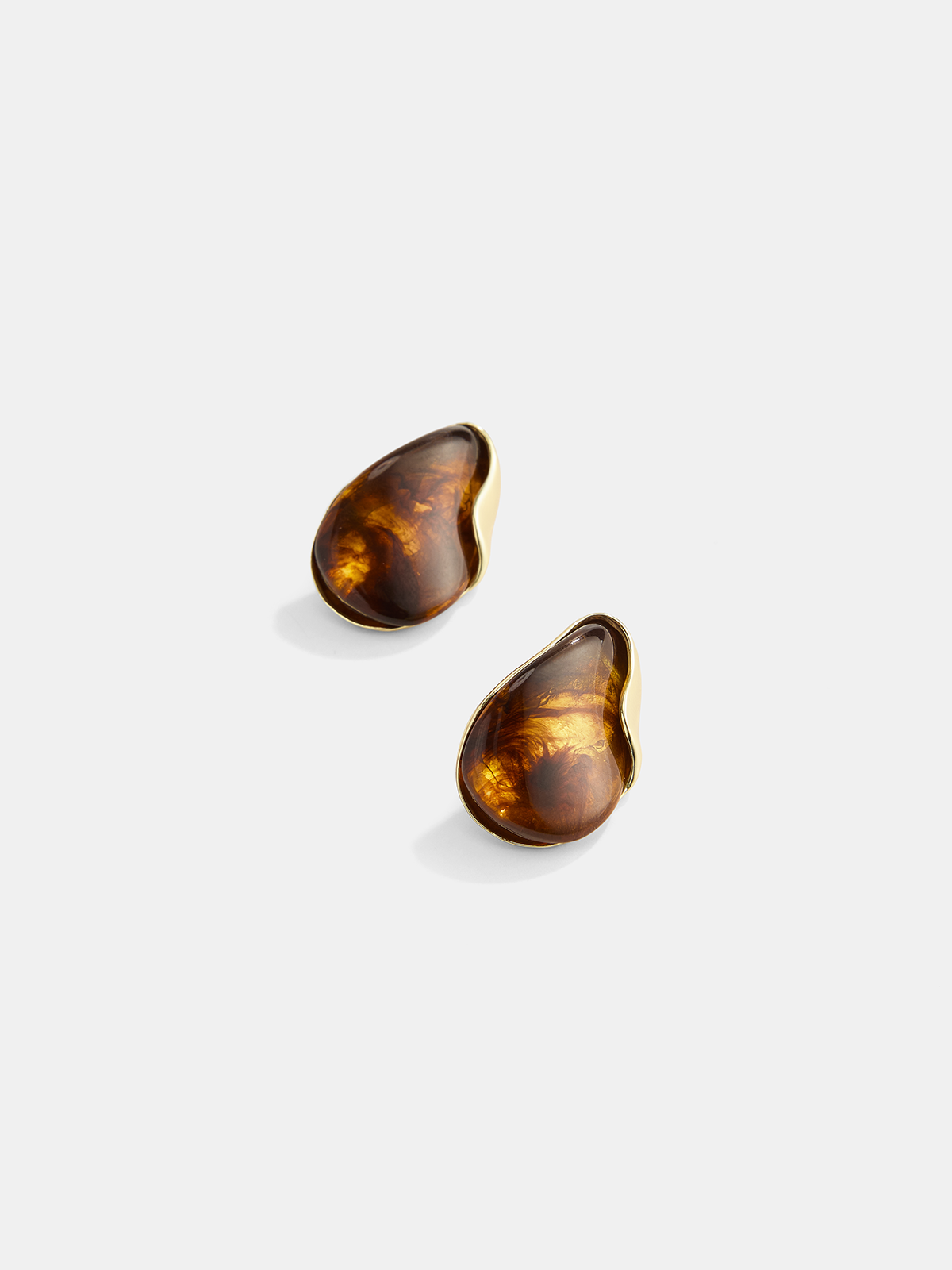 Tortoise Shell Teardrop Stud Earrings Elegant Hypoallergenic Fashion Accessory
