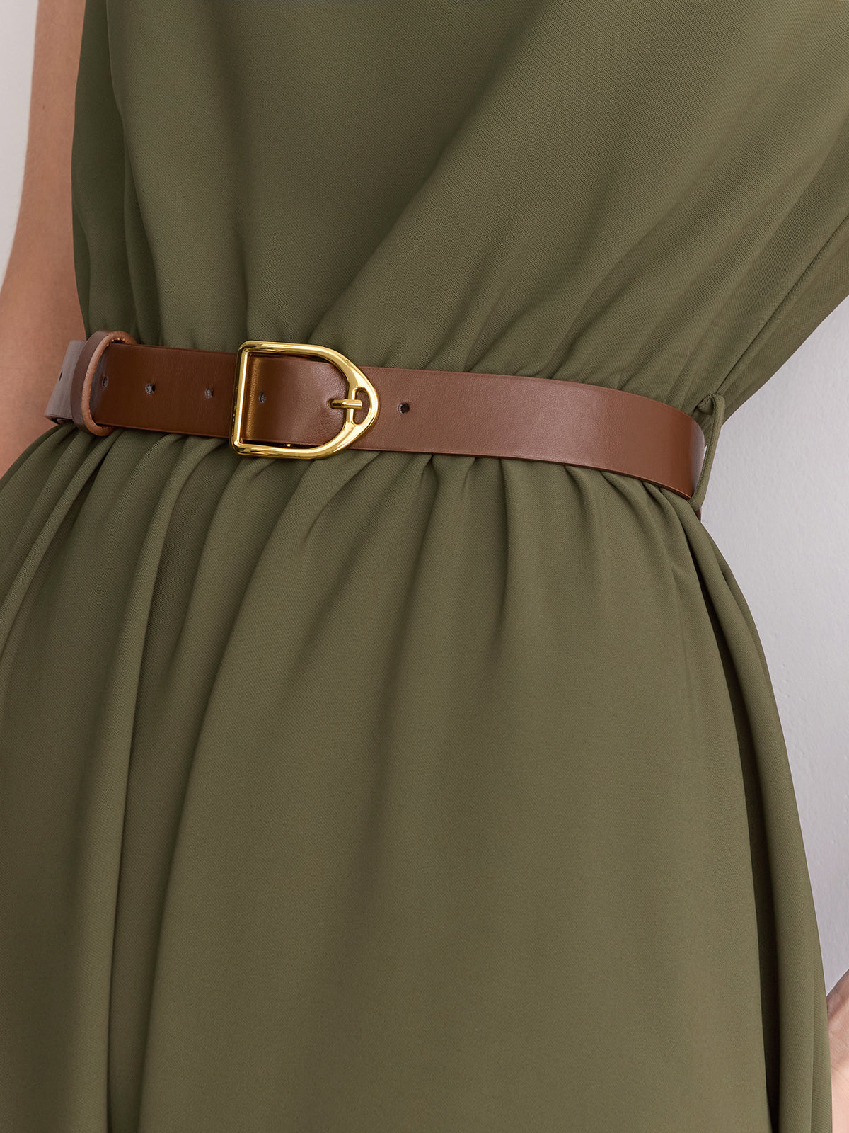 Sleeveless Mock Neck Belted Maxi Dress for Women Summer Casual