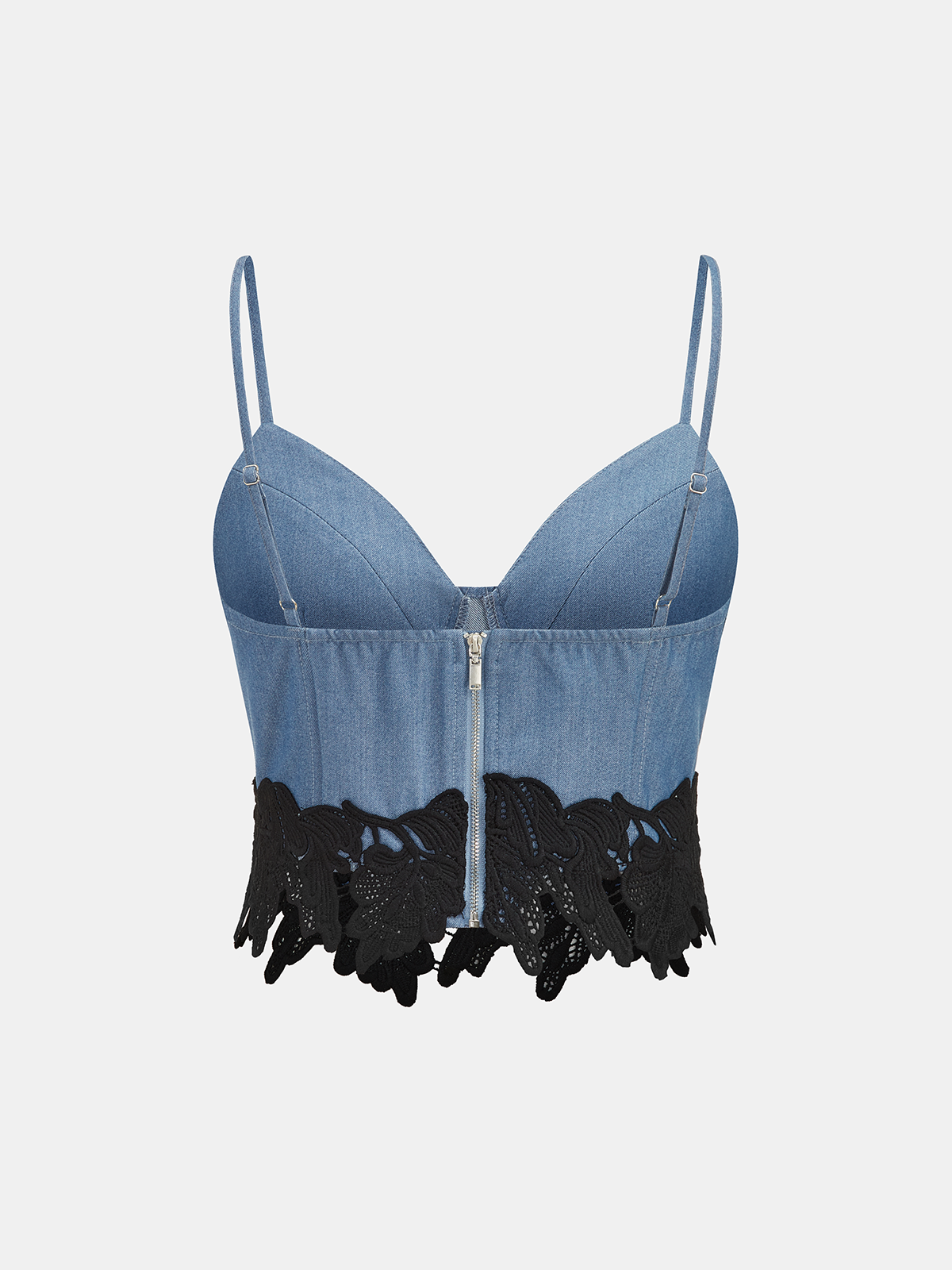 Lace Trim Cropped Cami Top with Adjustable Straps
