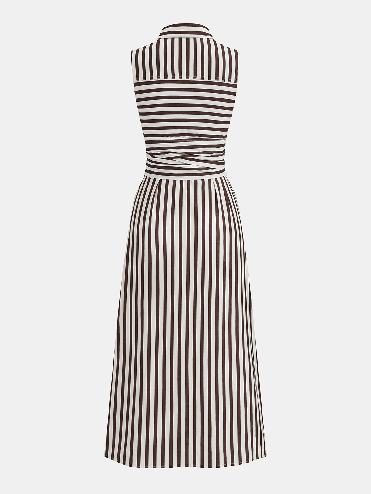 Sleeveless Striped Tie Waist Maxi Dress for Women Comfort Fit