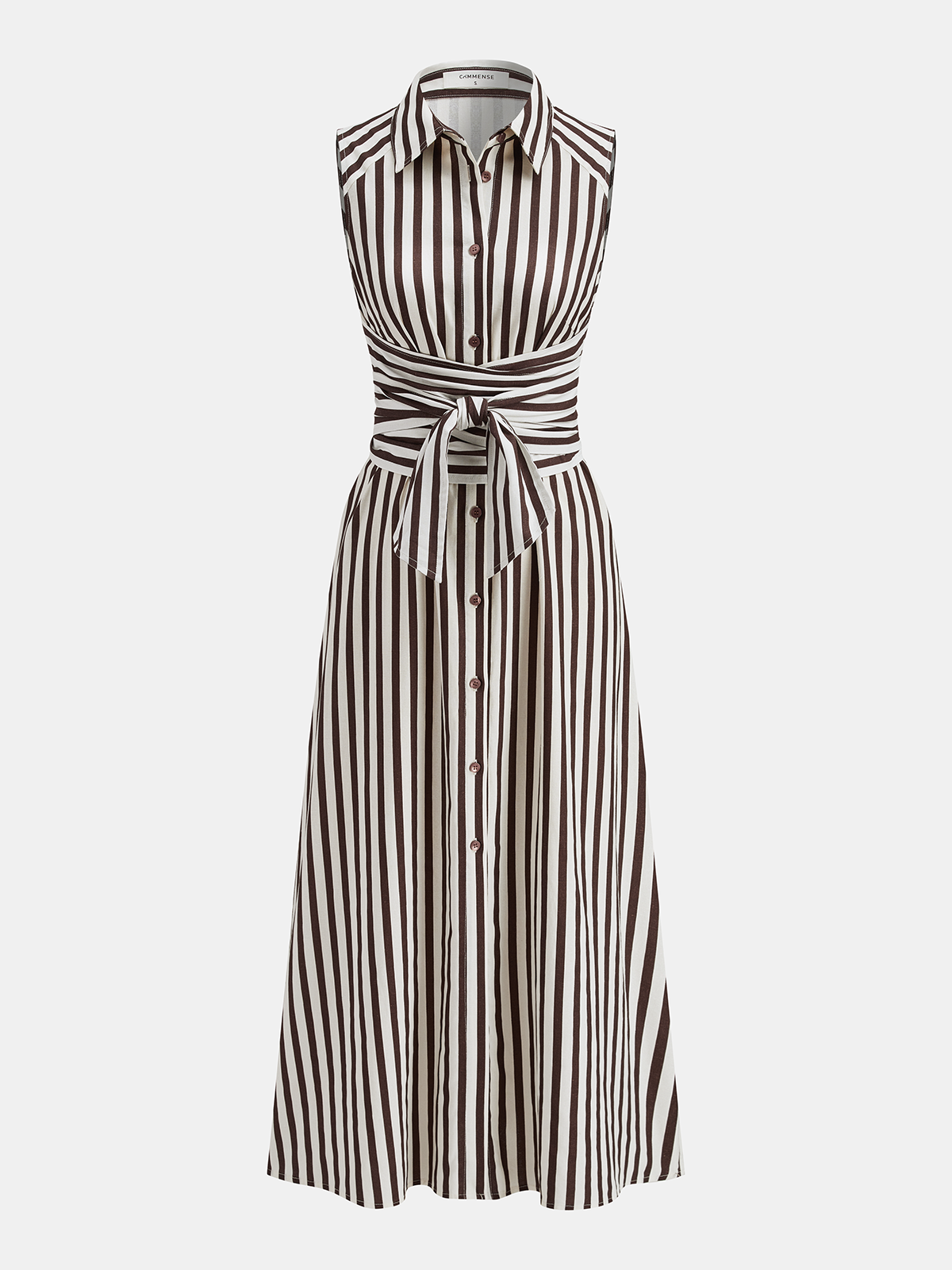 Sleeveless Striped Tie Waist Maxi Dress for Women Comfort Fit