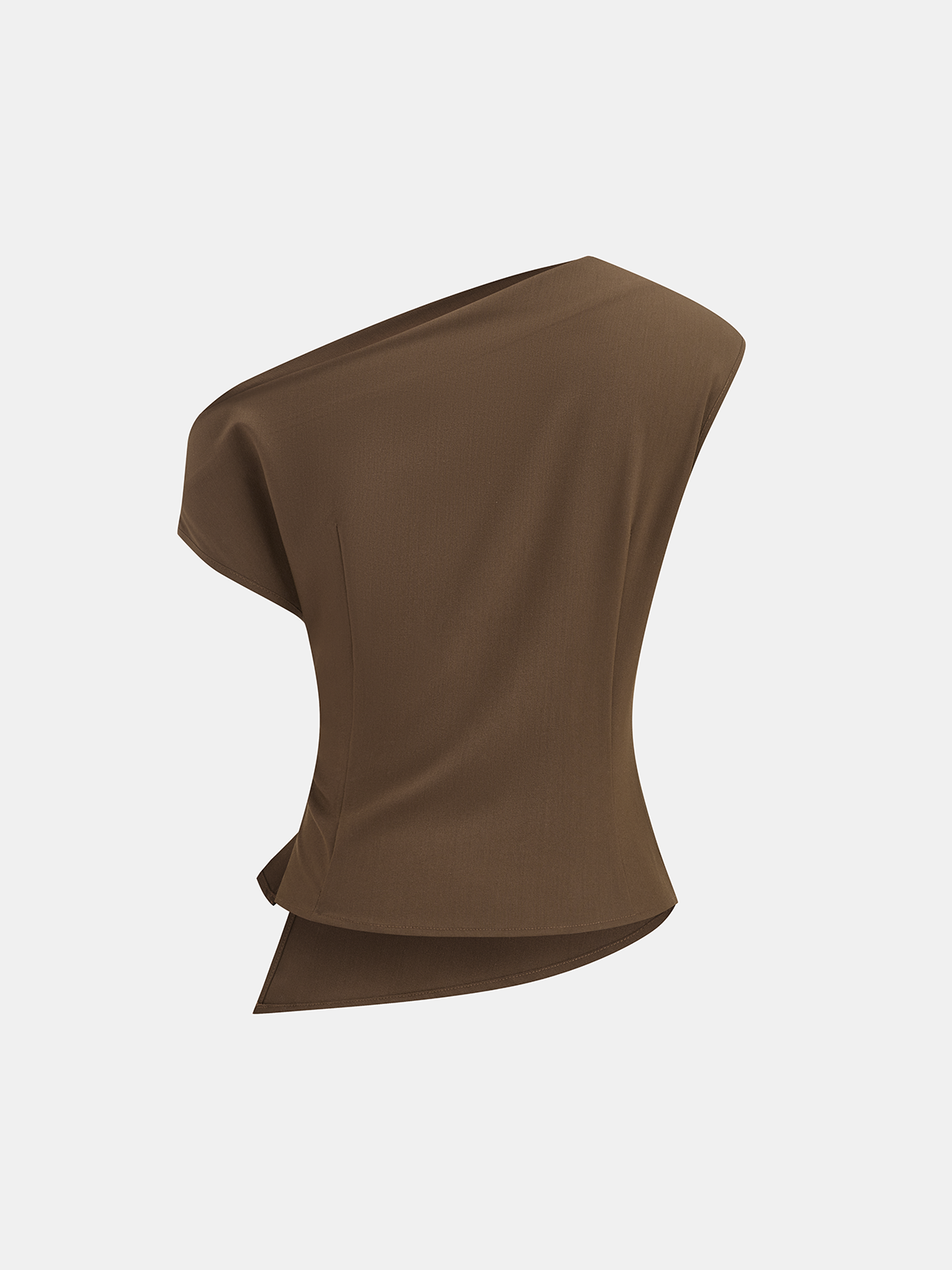 One Shoulder Ruched Buckle Blouse Elegant Women’s Fashion Top